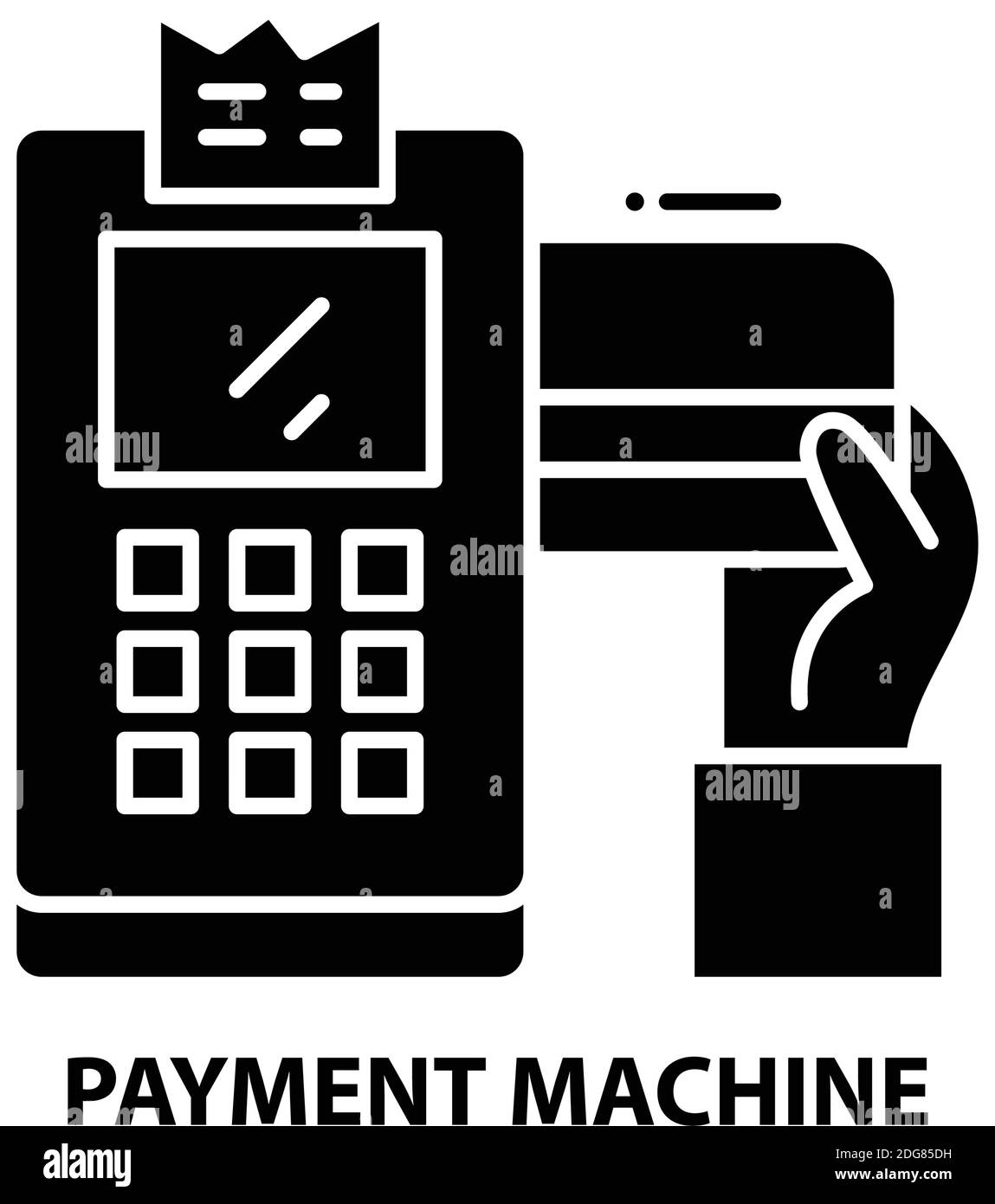 icona della macchina di pagamento, segno vettoriale nero con tratti modificabili, illustrazione del concetto Illustrazione Vettoriale