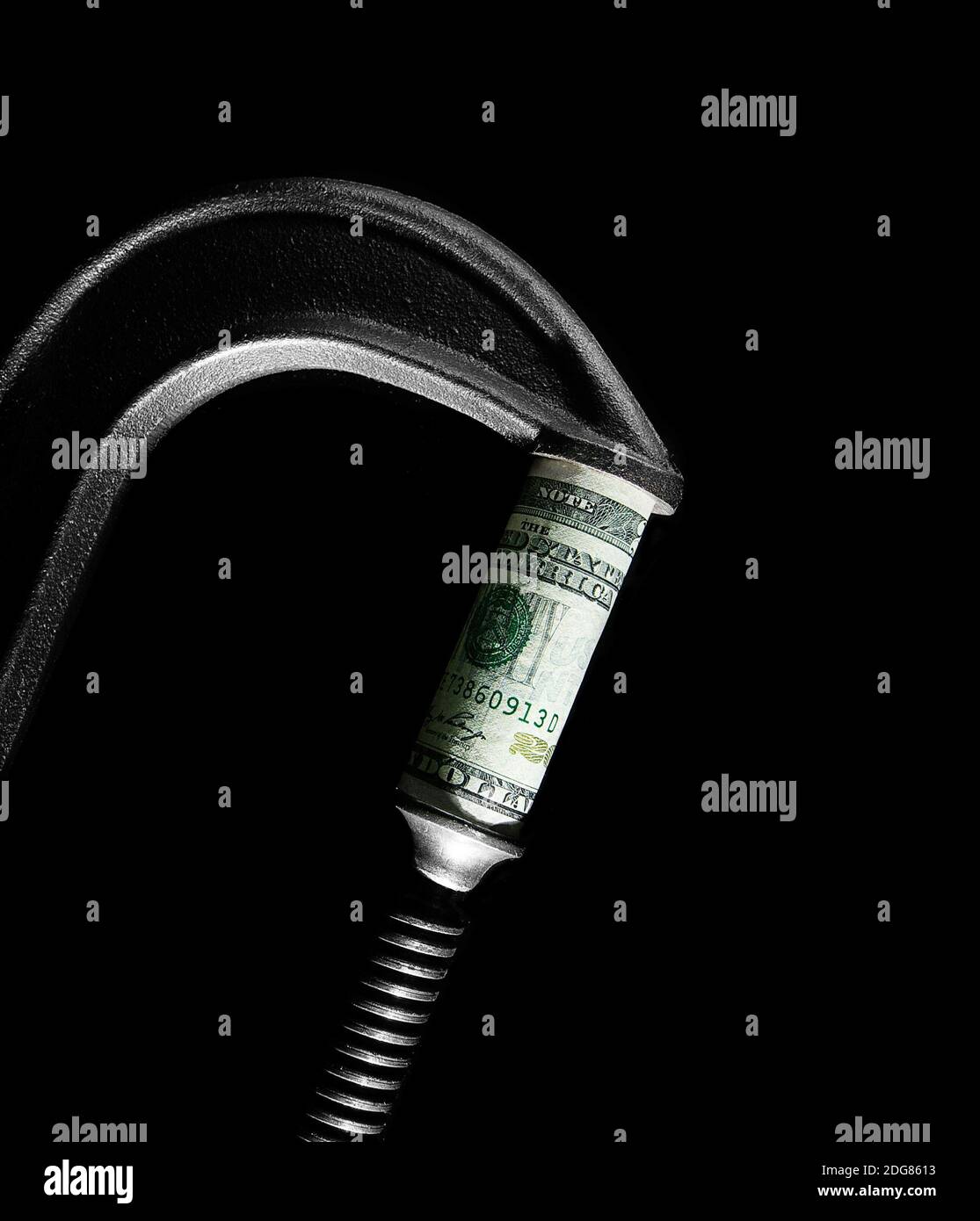 Schiacciamento del dollaro Foto Stock