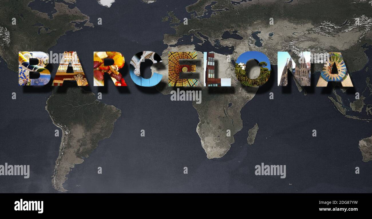 Collage di immagini di Barcellona Foto Stock