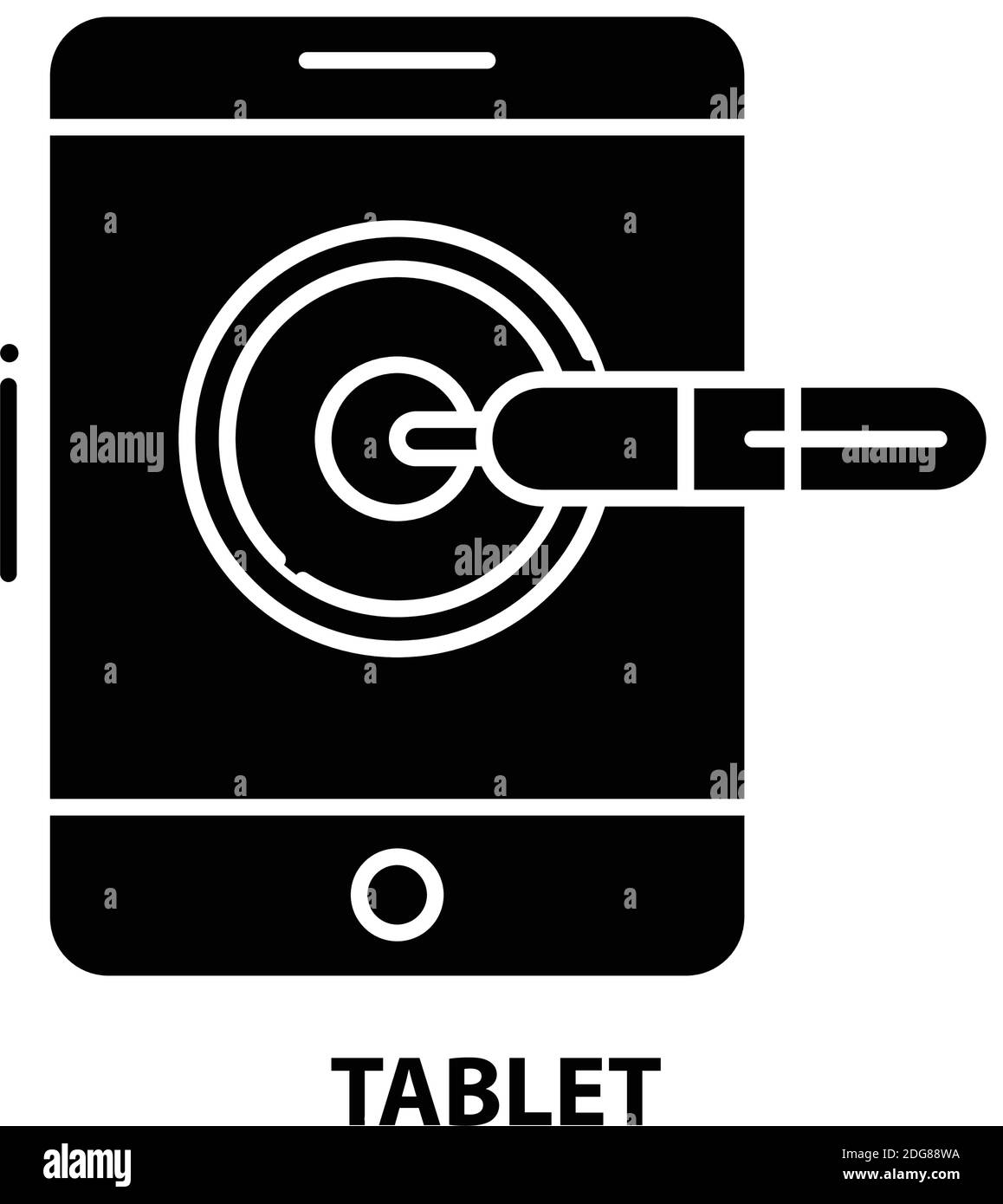 icona del tablet, segno vettoriale nero con tratti modificabili, illustrazione del concetto Illustrazione Vettoriale