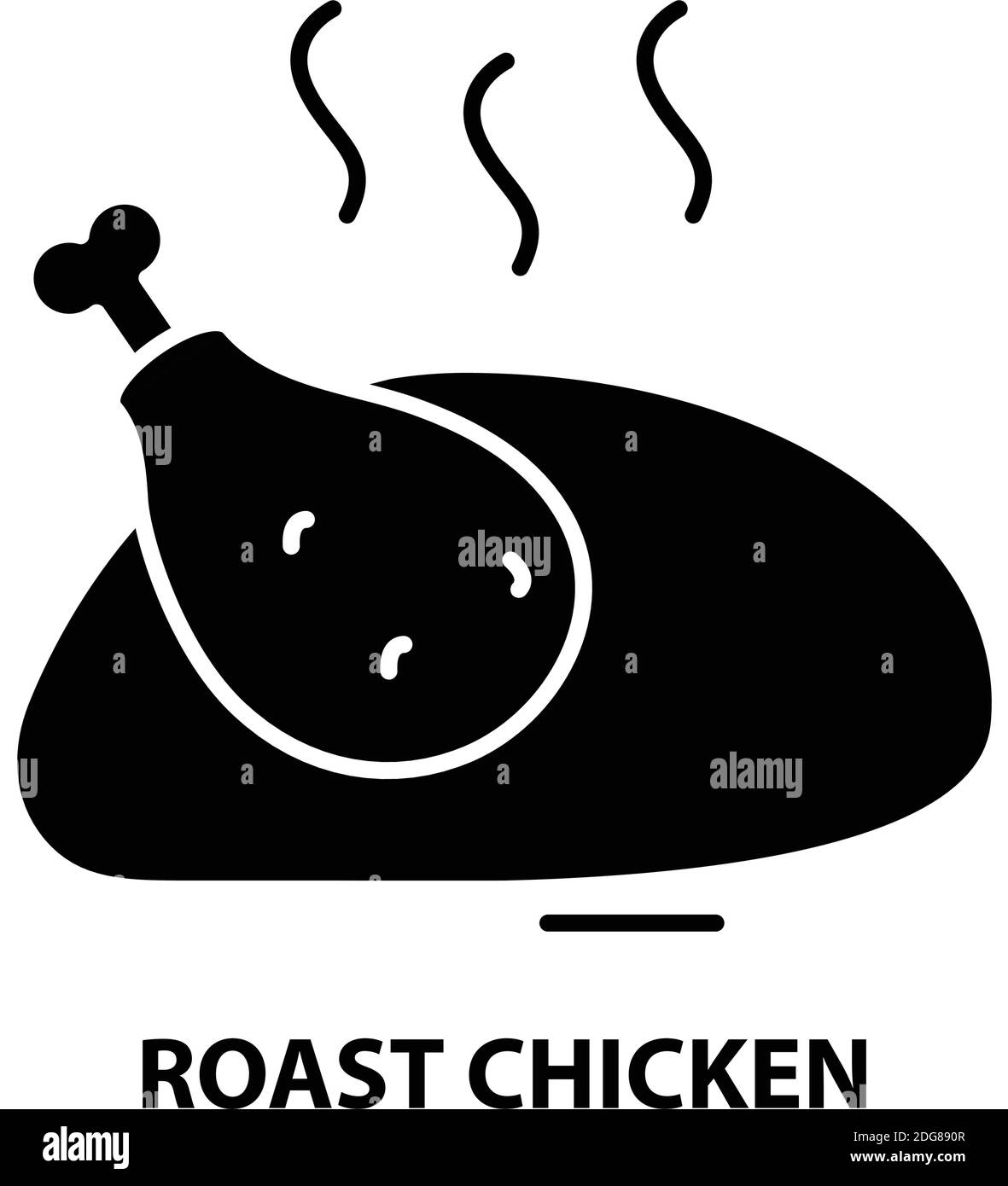 icona di pollo arrosto, segno vettoriale nero con tratti modificabili, illustrazione del concetto Illustrazione Vettoriale