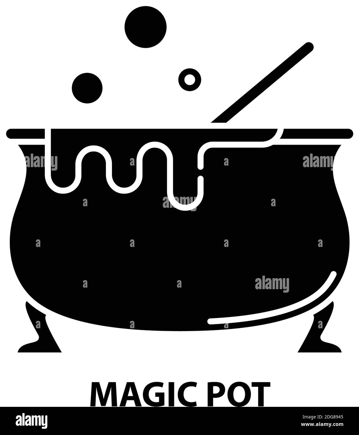icona magic pot, segno vettoriale nero con tratti modificabili, illustrazione del concetto Illustrazione Vettoriale