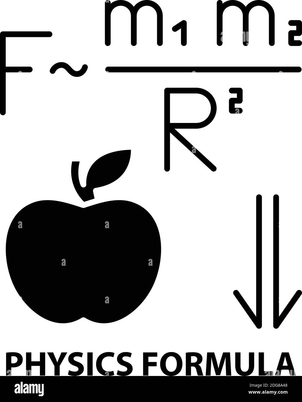 icona della formula fisica, segno vettoriale nero con tratti modificabili, illustrazione del concetto Illustrazione Vettoriale