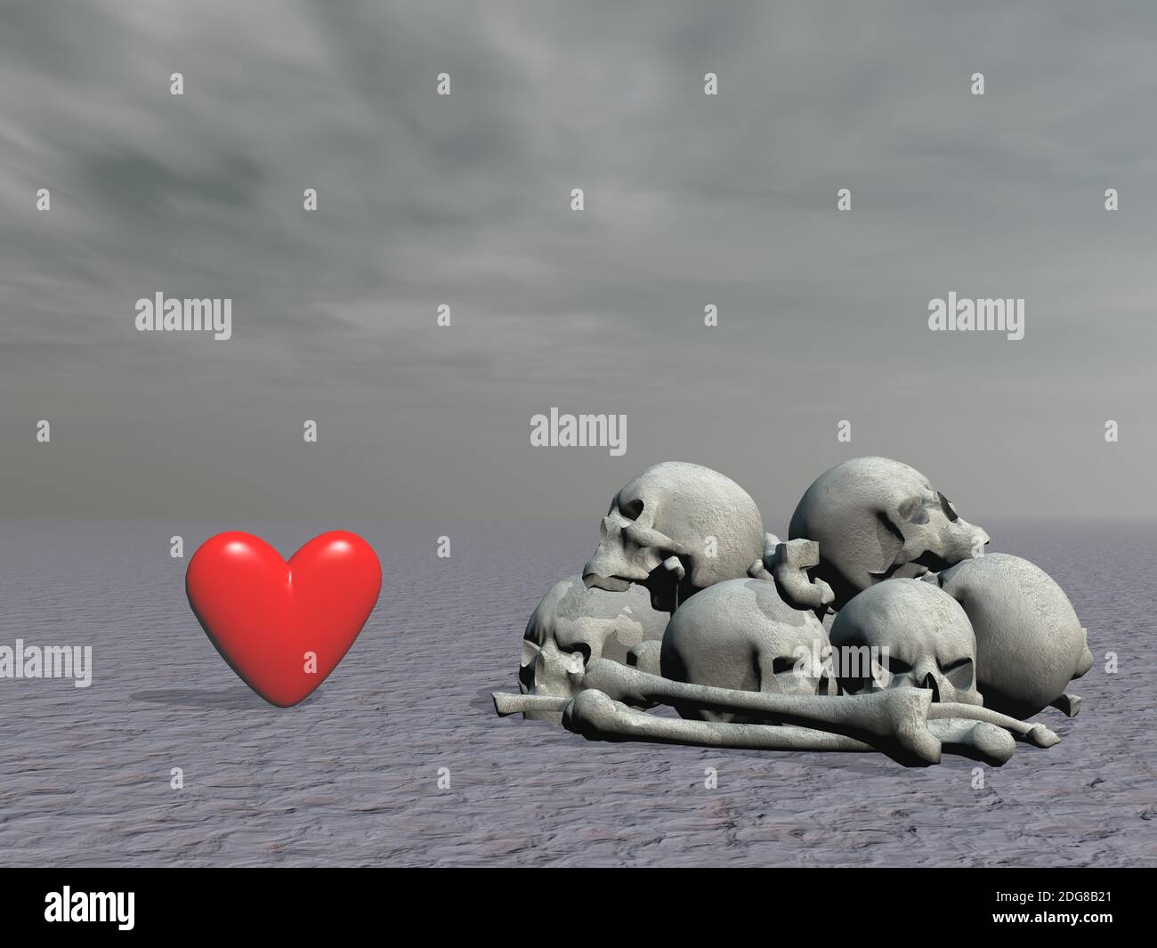 Amore e morte - rendering 3d Foto Stock
