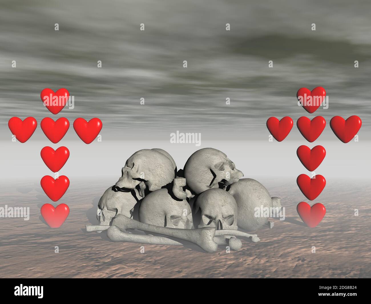 Amore e morte - rendering 3d Foto Stock
