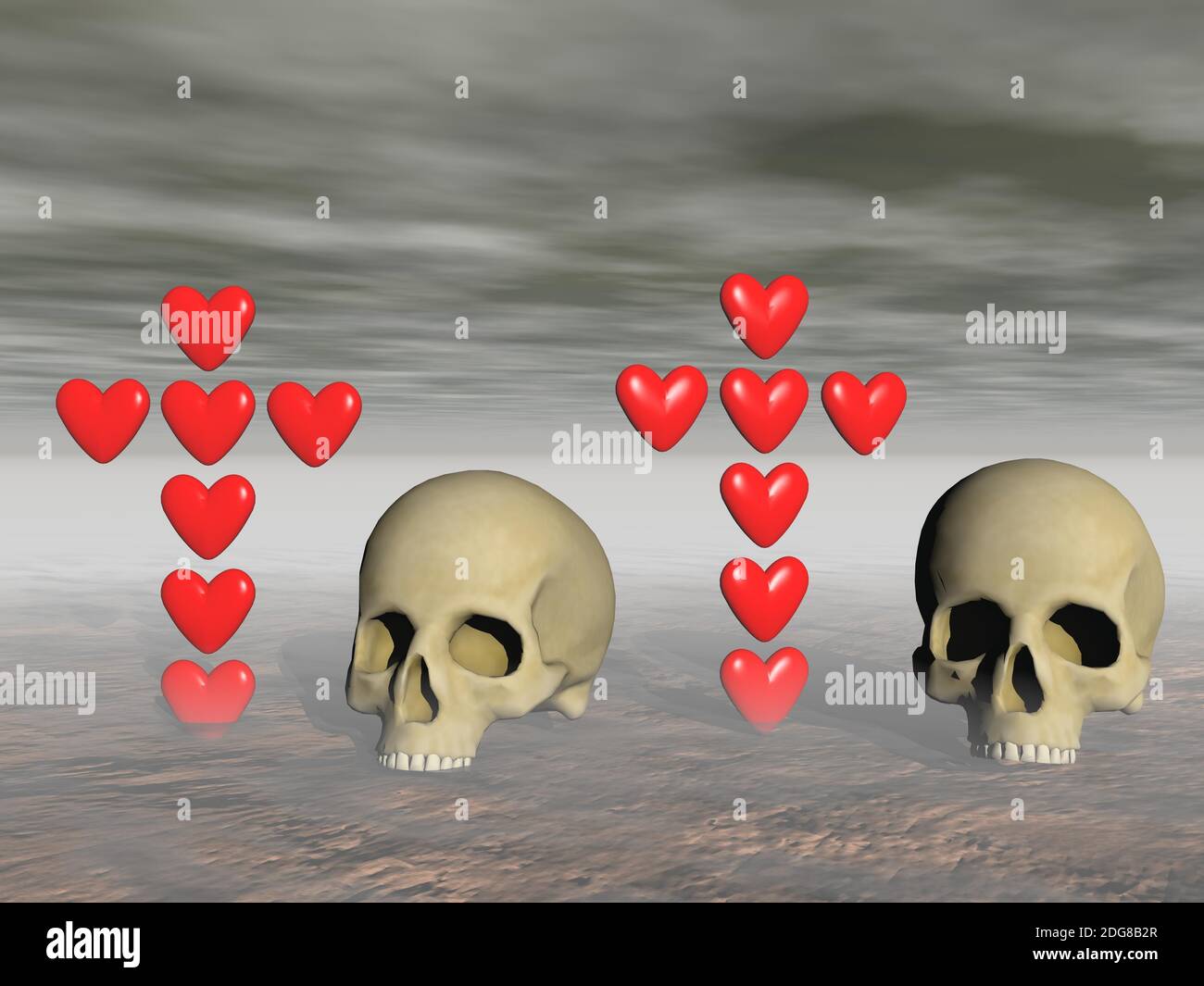 Amore e morte - rendering 3d Foto Stock