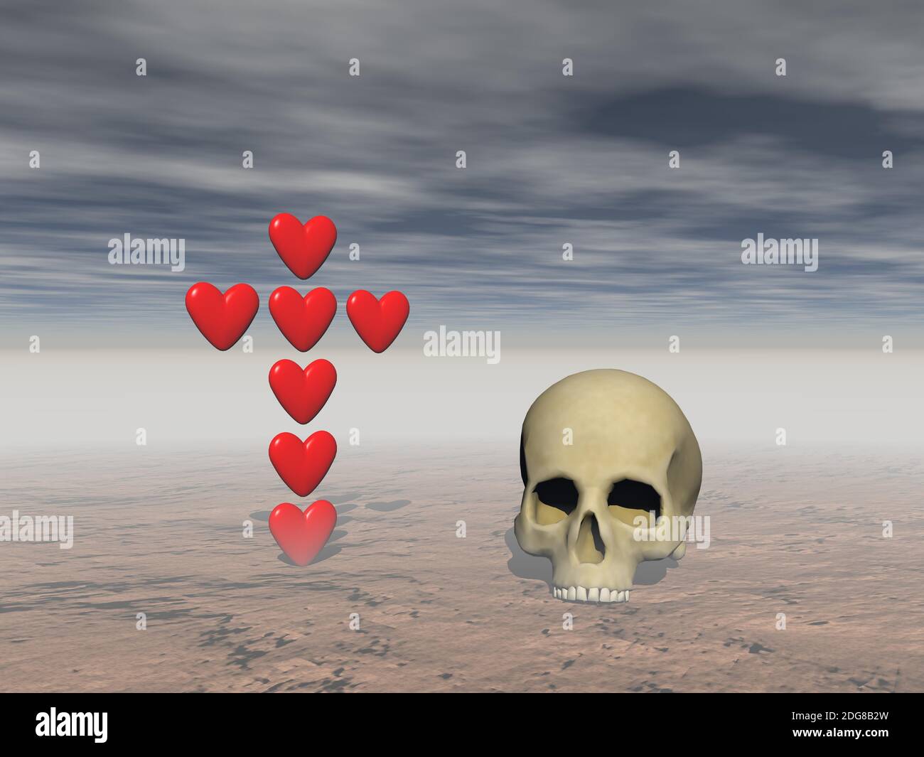 Amore e morte - rendering 3d Foto Stock