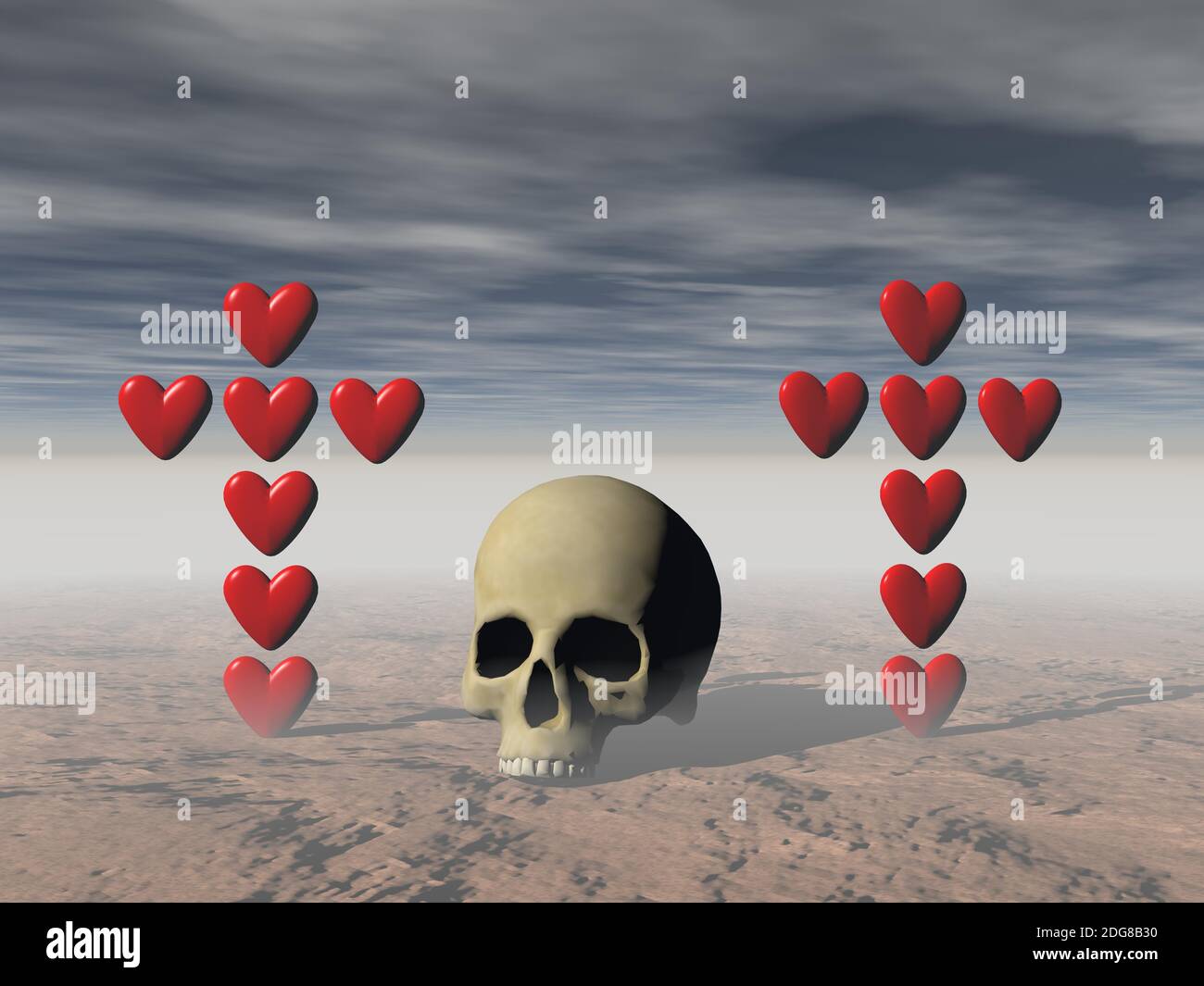 Amore e morte - rendering 3d Foto Stock