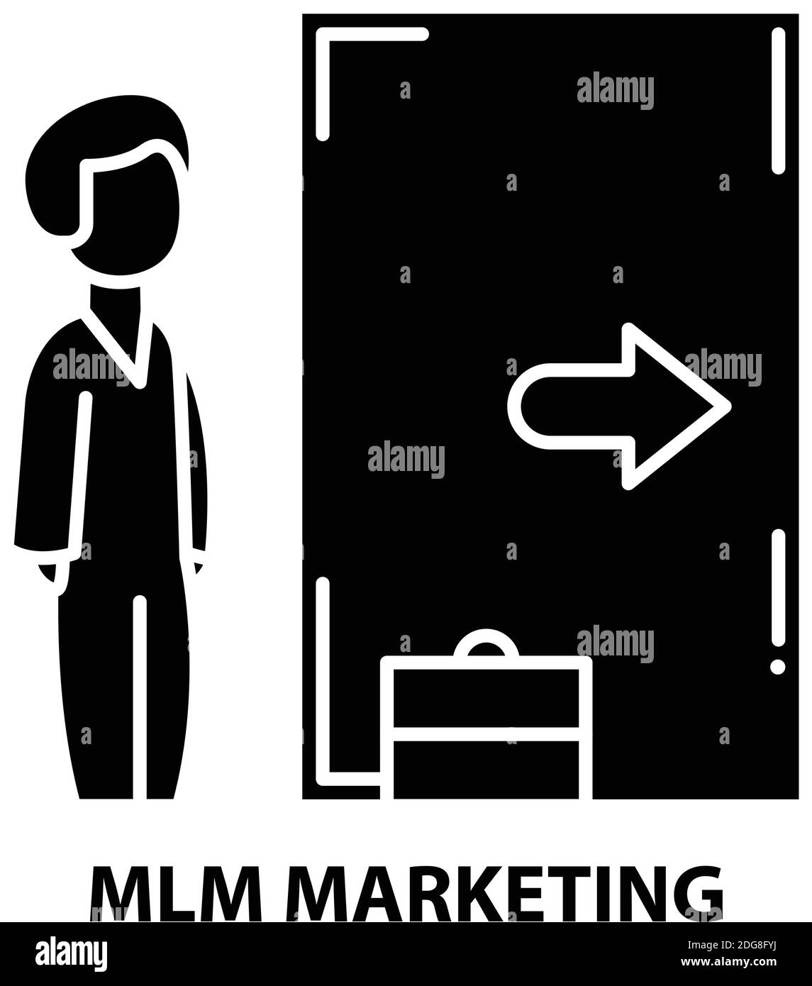 icona di marketing mlm, segno vettoriale nero con tratti modificabili, illustrazione del concetto Illustrazione Vettoriale