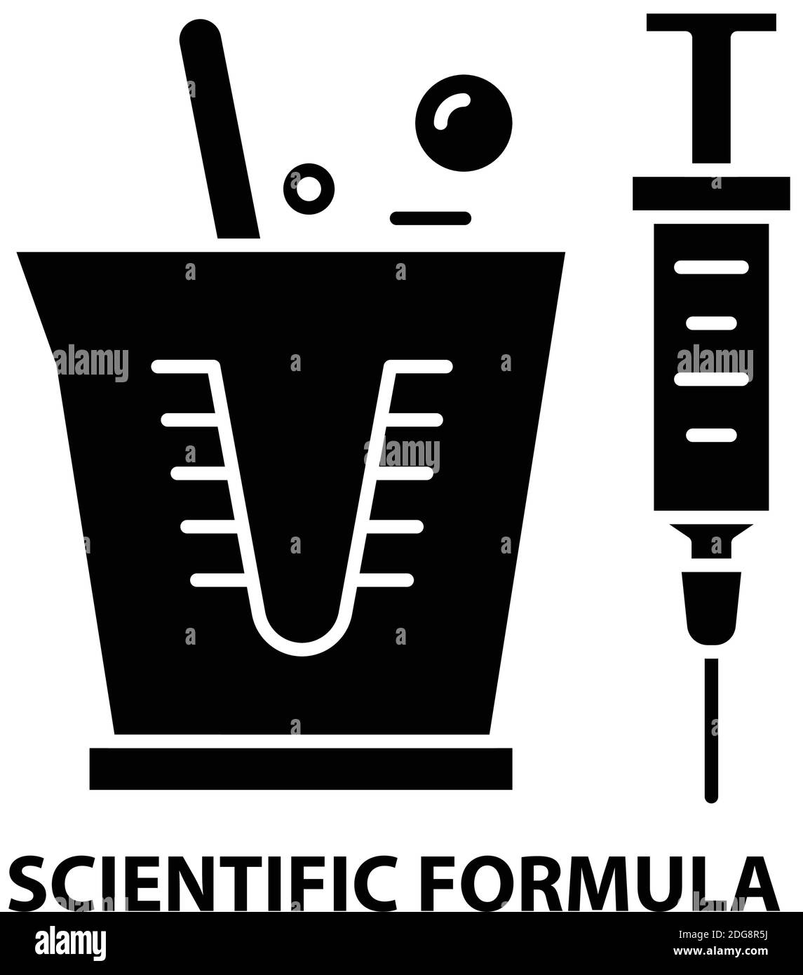 icona della formula scientifica, segno vettoriale nero con tratti modificabili, illustrazione concettuale Illustrazione Vettoriale