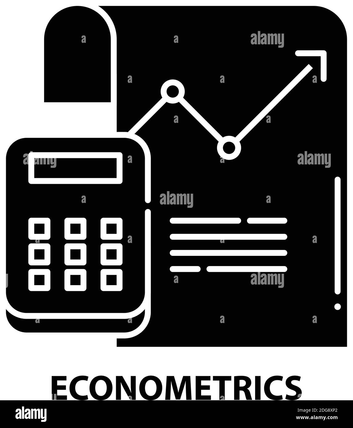 icona econometrics, segno vettoriale nero con tratti modificabili, illustrazione del concetto Illustrazione Vettoriale