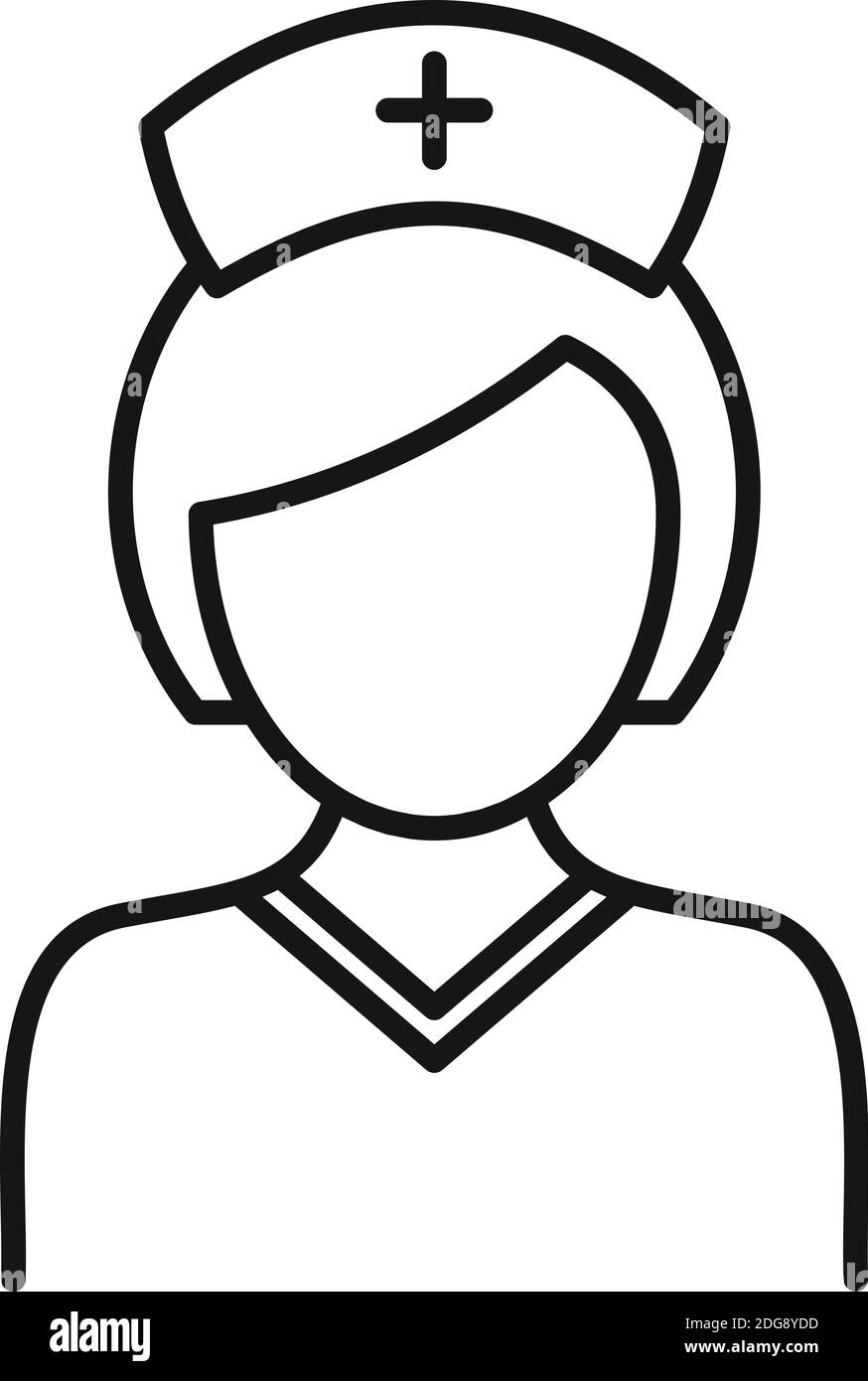 Icona dell'infermiera di varicella, stile contorno Illustrazione Vettoriale