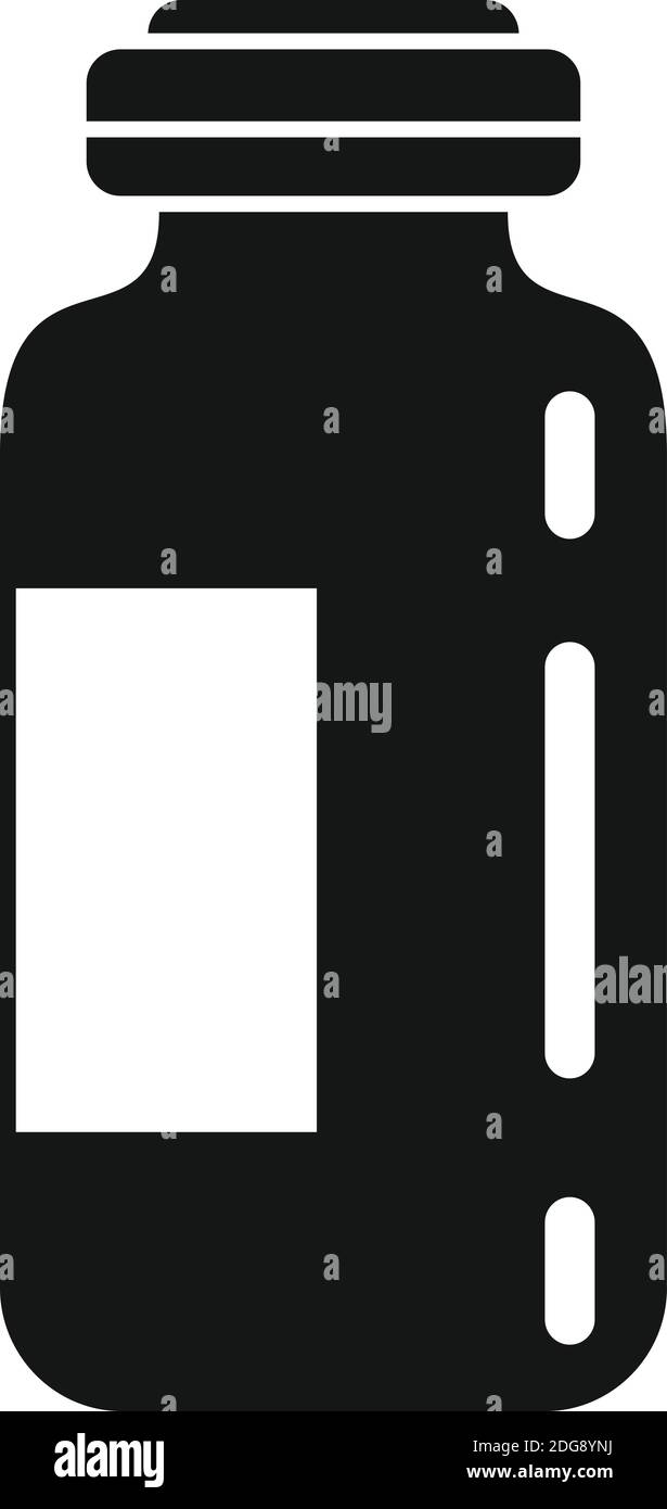 Icona di bottiglia medica di varicella, stile semplice Illustrazione Vettoriale