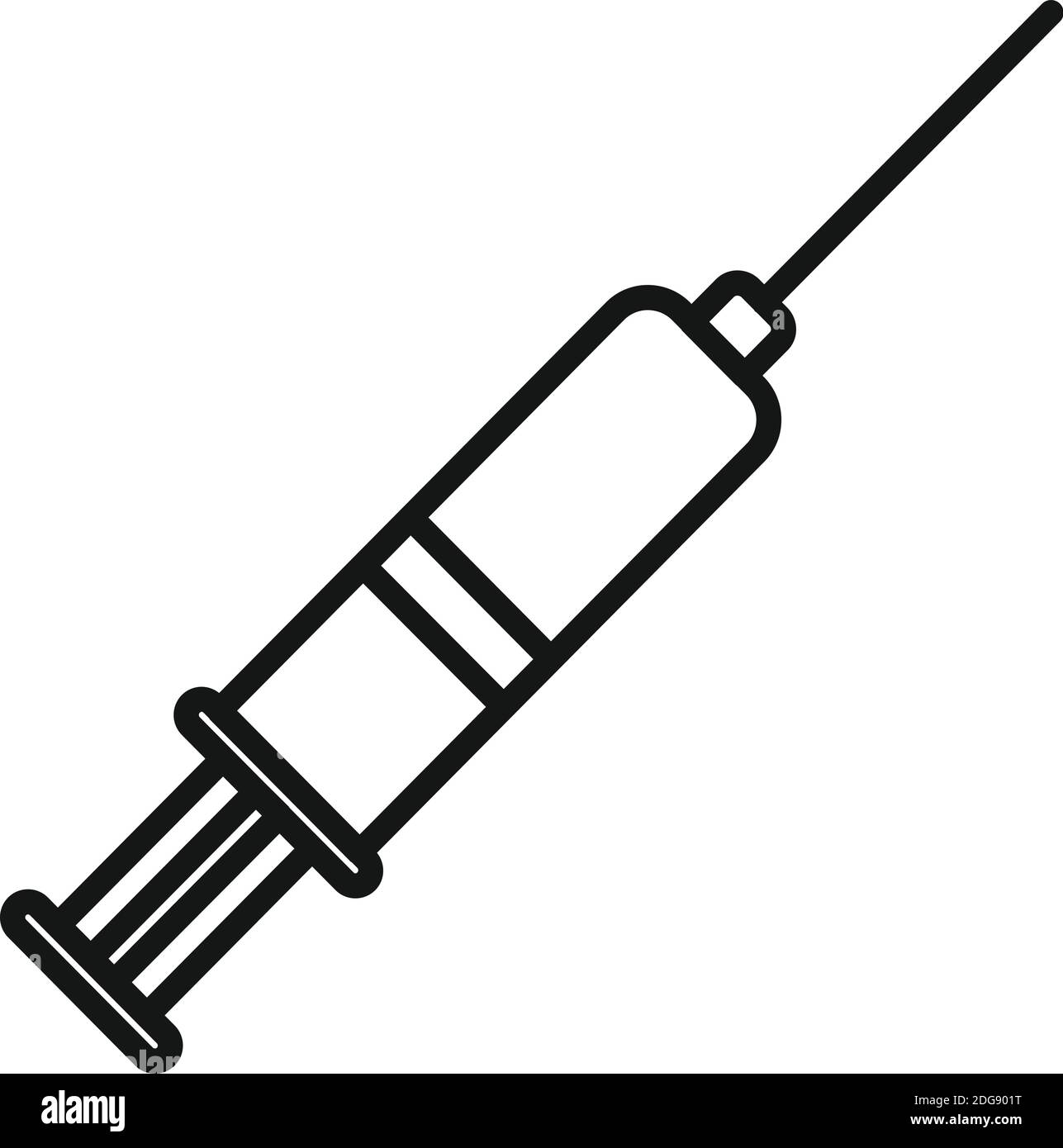 Icona siringa per varicella, stile contorno Illustrazione Vettoriale