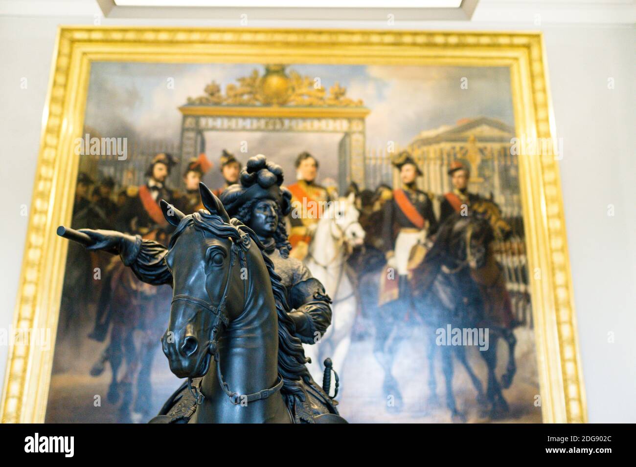 PARIGI, FRANCIA - 06 dicembre 2018: Affascinante foto interna di affresco dipinto a muro, nel palazzo di versailles, francia Foto Stock