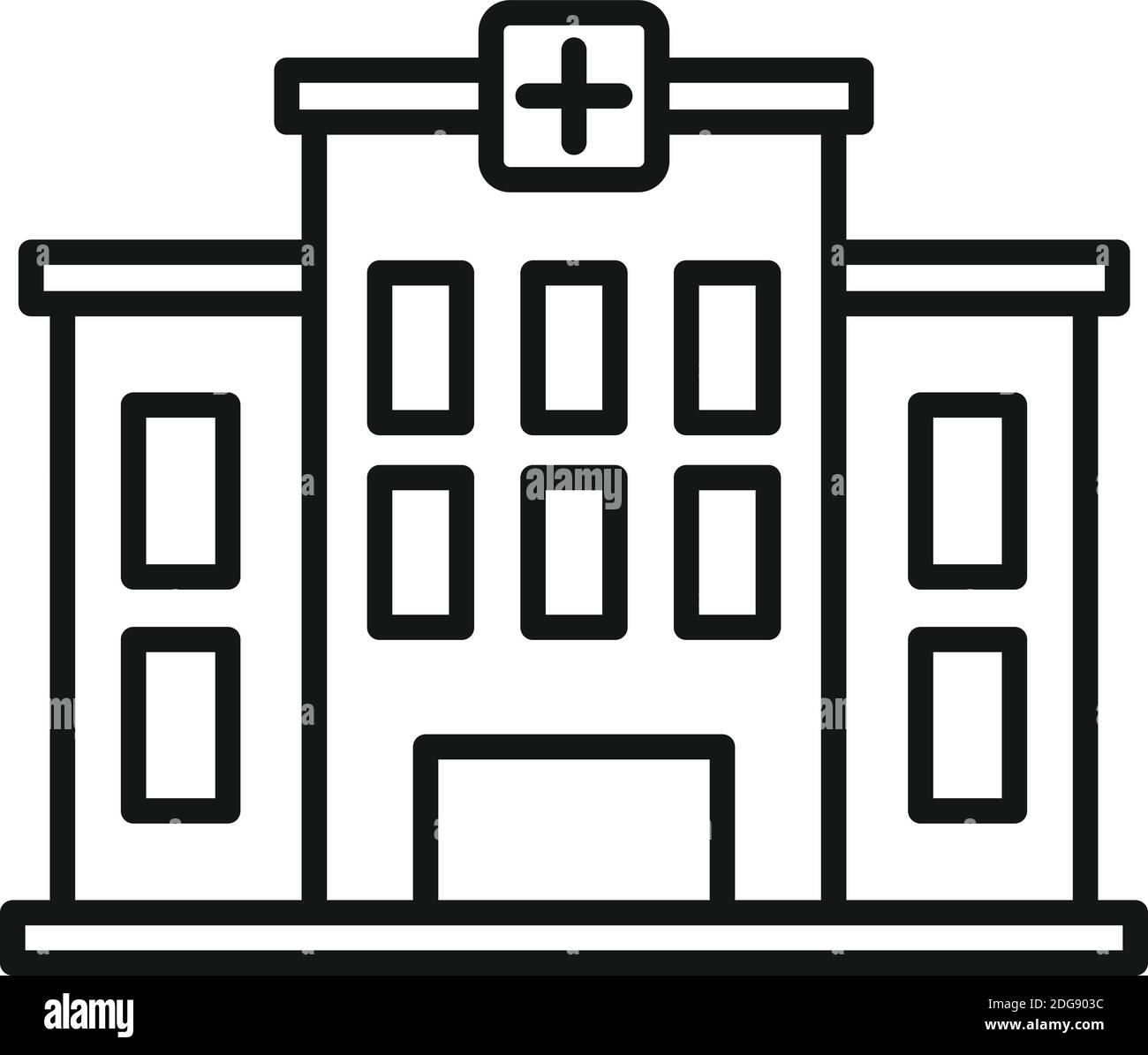 Icona dell'ospedale di varicella, stile del contorno Illustrazione Vettoriale