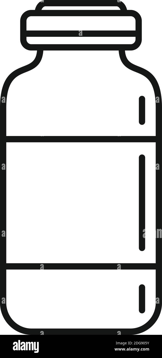Icona della bottiglia medica di varicella, stile contorno Illustrazione Vettoriale
