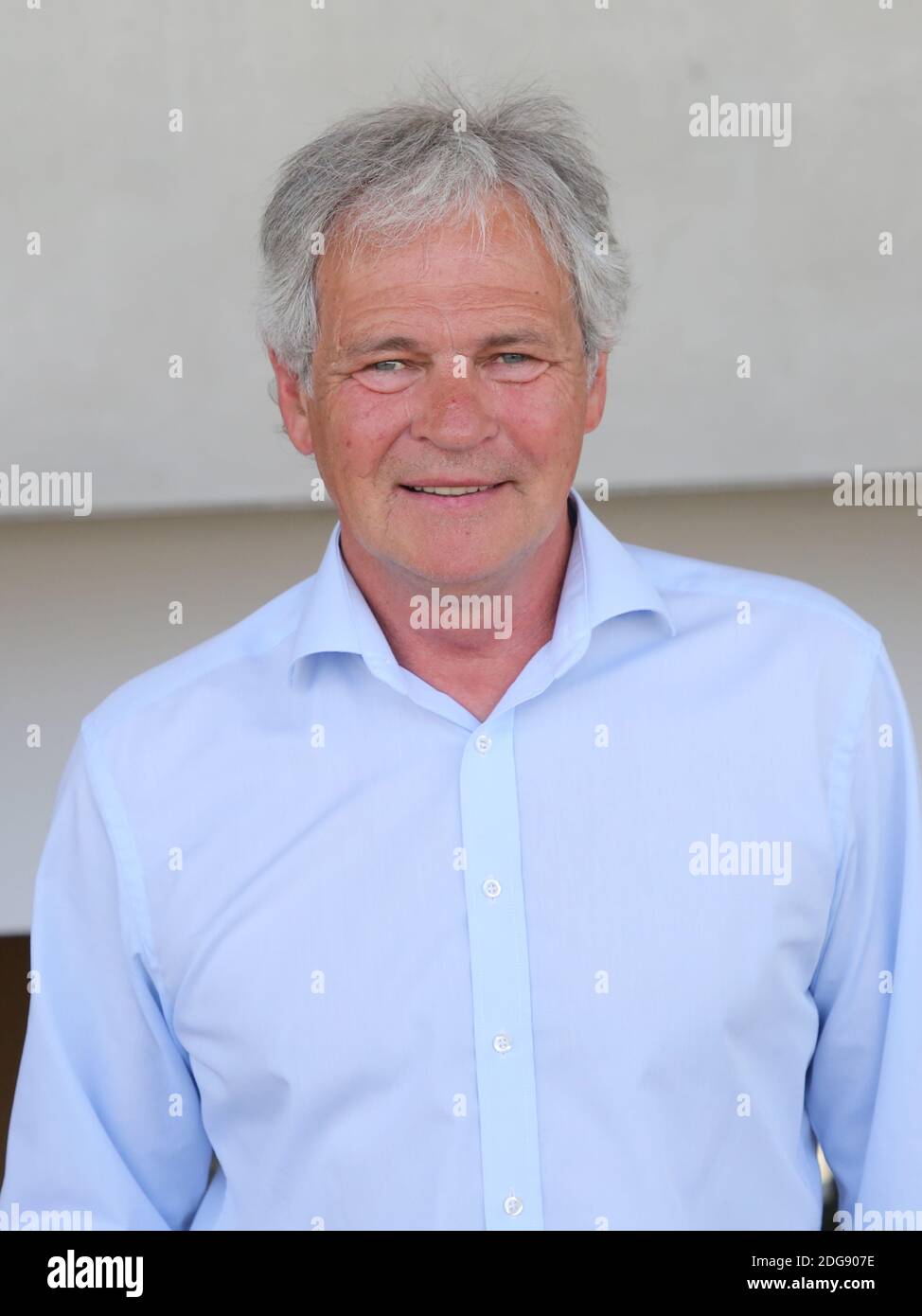 Il giocatore di calcio della GDR JÃ¼rgen Pommerenke 1.FC Magdeburg sull'ippodromo A Magdeburgo Foto Stock