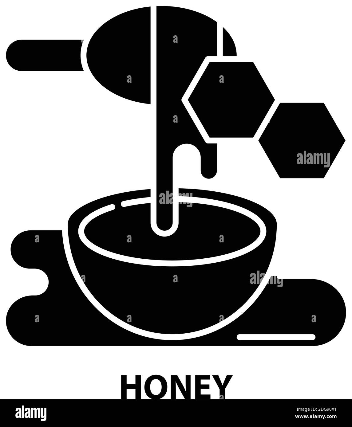 icona miele, segno vettoriale nero con tratti modificabili, illustrazione del simbolo di concetto Illustrazione Vettoriale