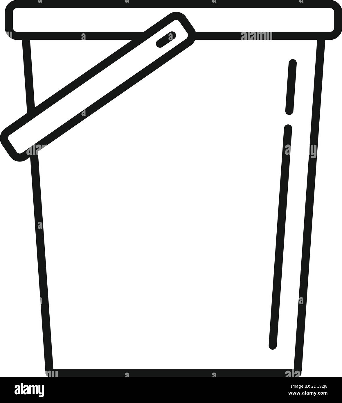 Servizio in camera, icona secchio pulito, stile profilo Illustrazione Vettoriale