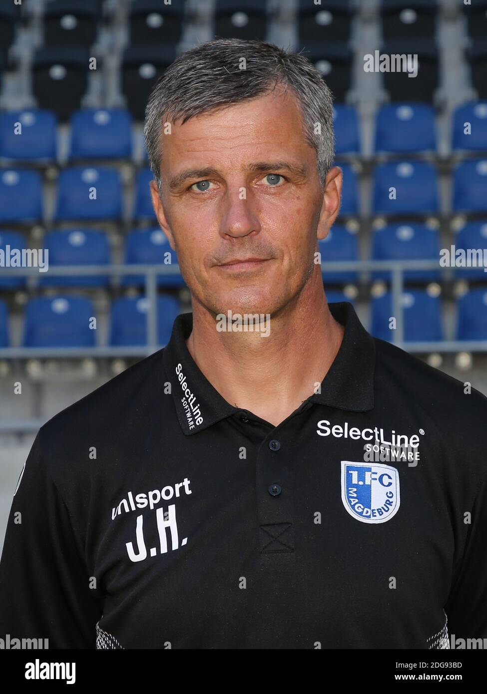 Capo allenatore Jens HÃ¤rtel da 1.FC Magdeburg DFB DFL 2.Fussball Bundesliga stagione 2018-19 Foto Stock