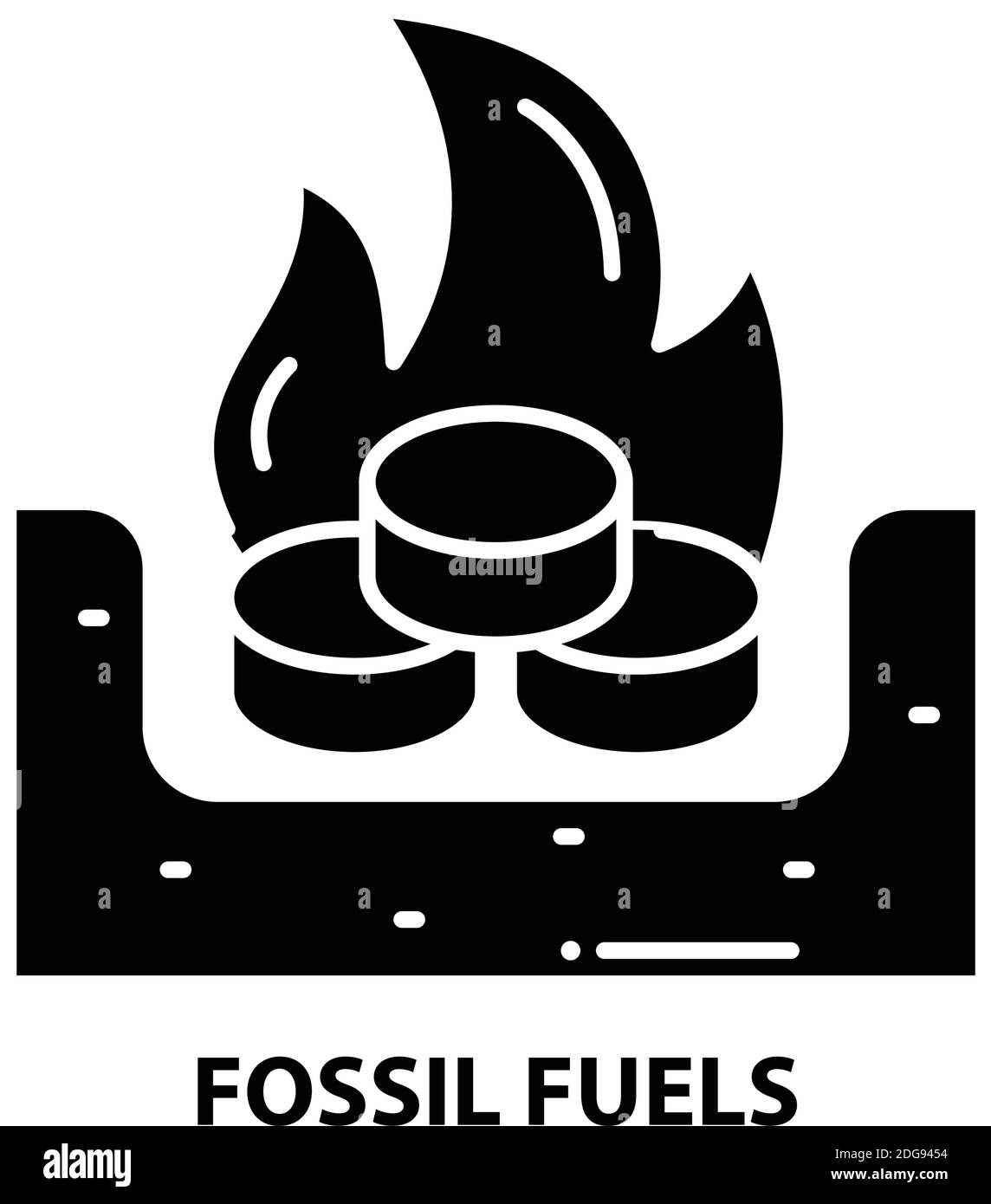 icona combustibili fossili, segno vettoriale nero con tratti modificabili, illustrazione del simbolo del concetto Illustrazione Vettoriale