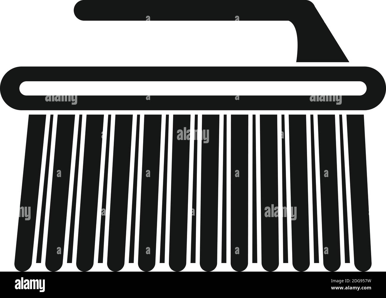 Pulizia dell'icona del pennello per superfici, stile semplice Illustrazione Vettoriale