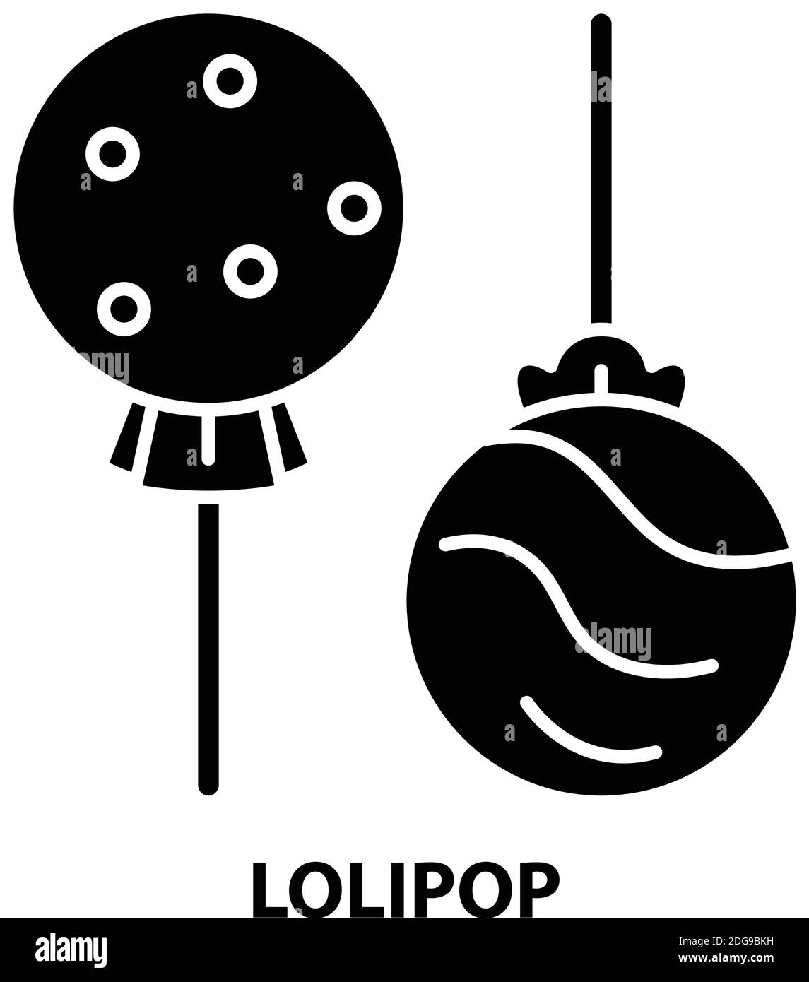 icona lolipop, segno vettoriale nero con tratti modificabili, illustrazione del concetto Illustrazione Vettoriale