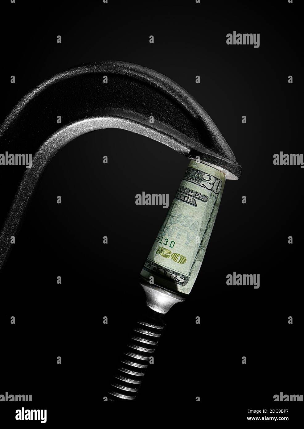 Concetto di spremo di denaro Foto Stock