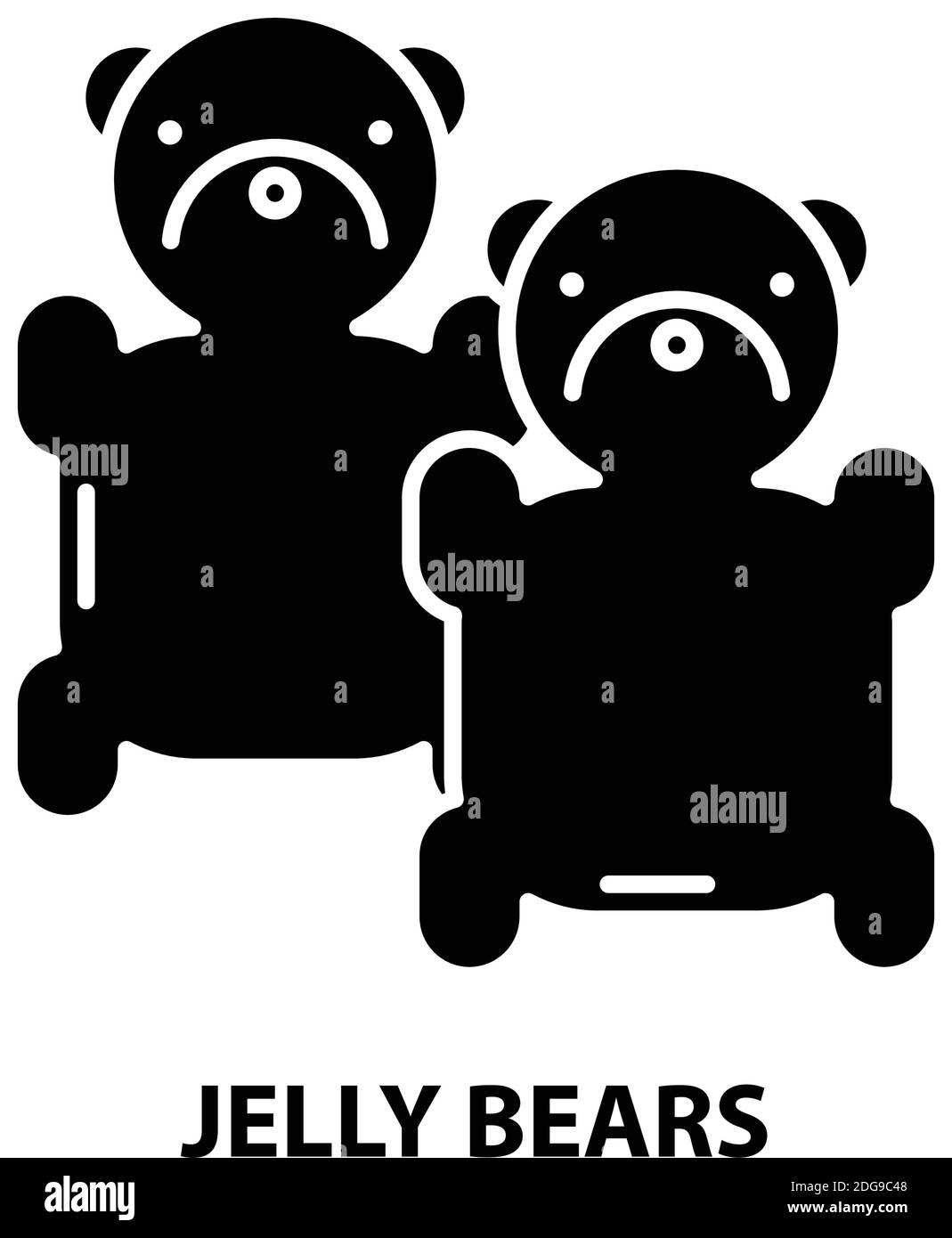 jelly bears icona, segno vettoriale nero con tratti modificabili, concetto di illustrazione Illustrazione Vettoriale