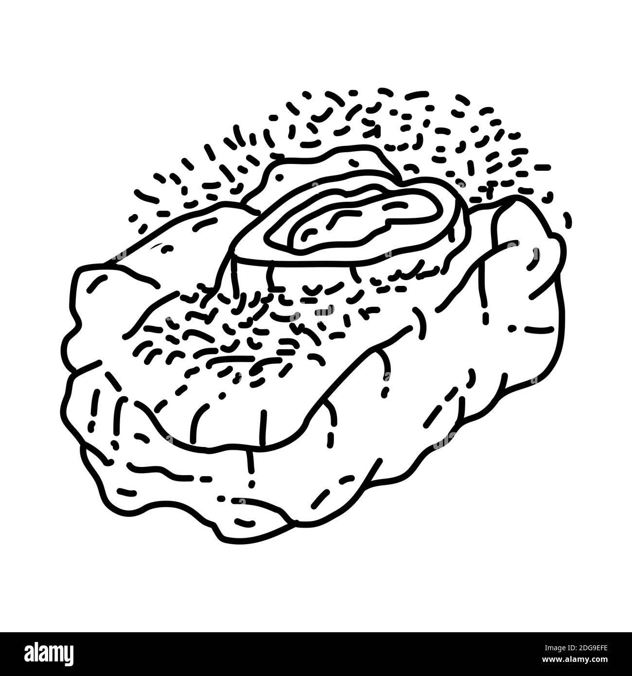 Icona ossobuco. Doodle disegnata a mano o stile icona contorno Illustrazione Vettoriale