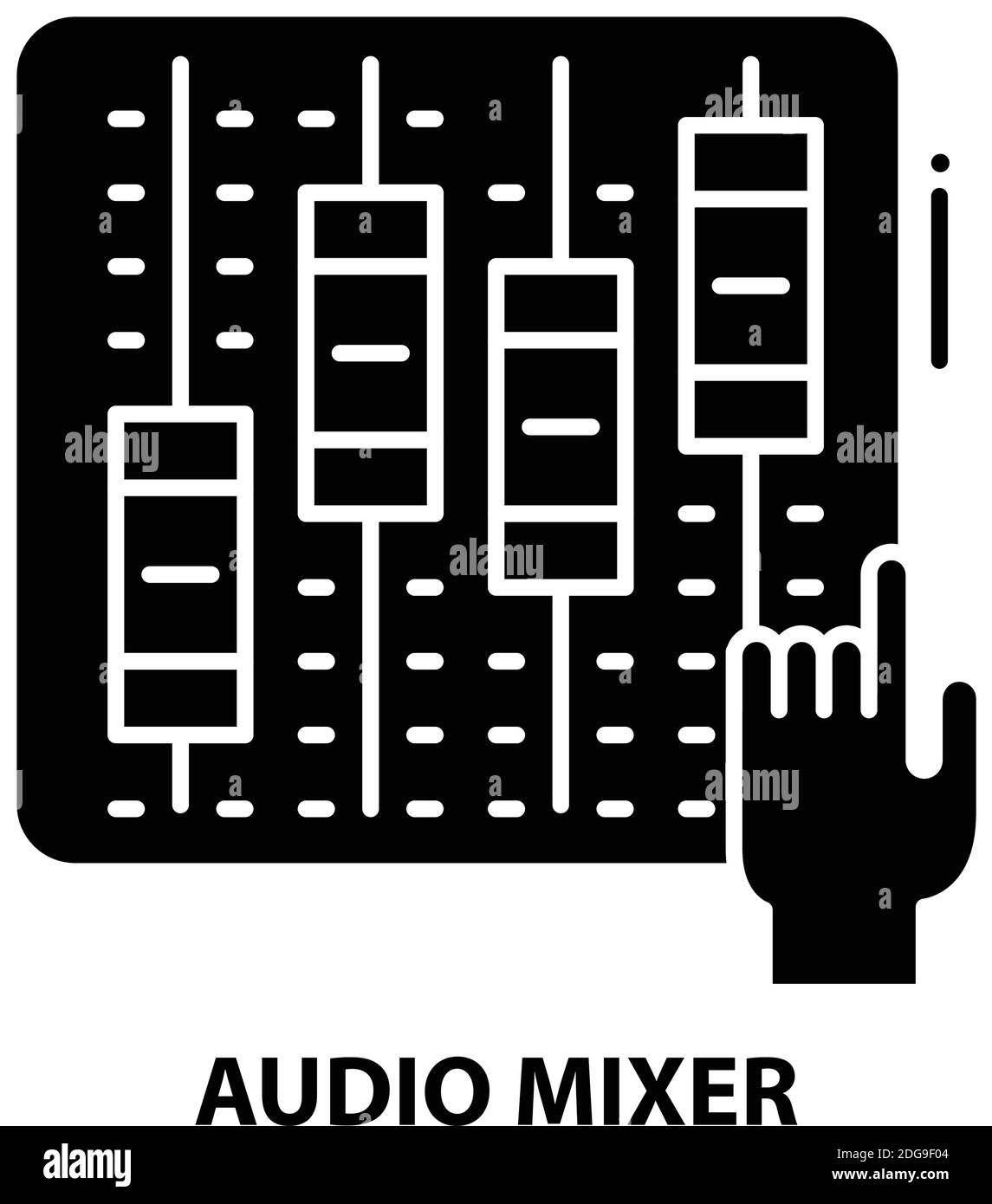 icona del mixer audio, segno vettoriale nero con tratti modificabili, illustrazione del concetto Illustrazione Vettoriale