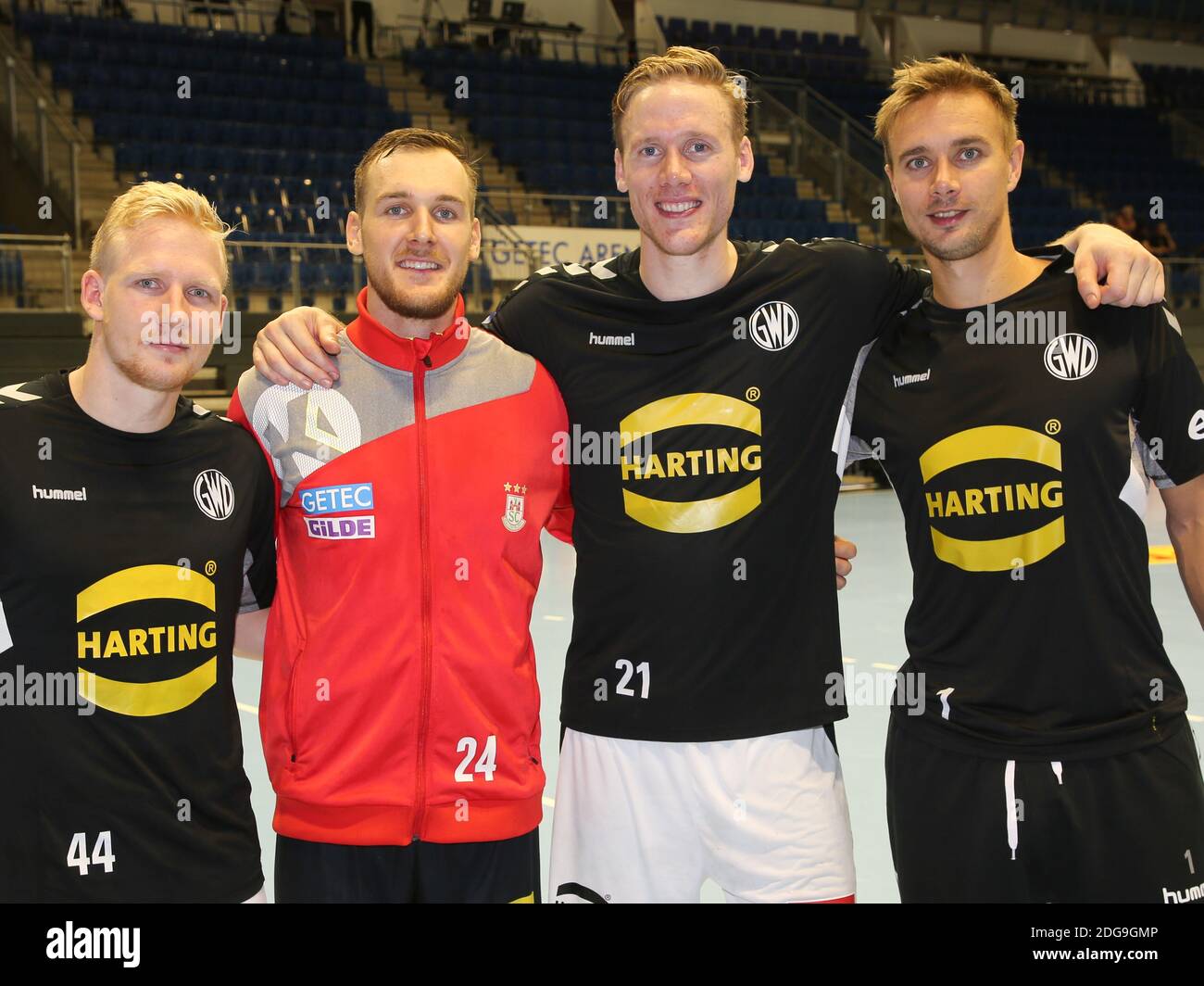 Il giocatore nazionale norvegese Kevin Gulliksen, Christian o`Sullivan, Magnus Gullerud, Espen Christensen Foto Stock