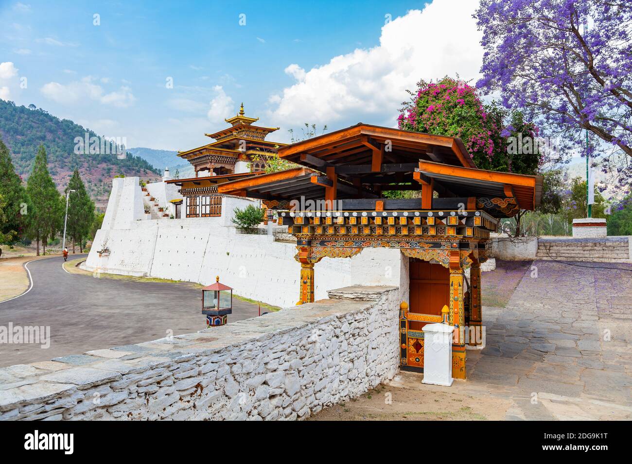 Vista sul monastero di Punakha Foto Stock