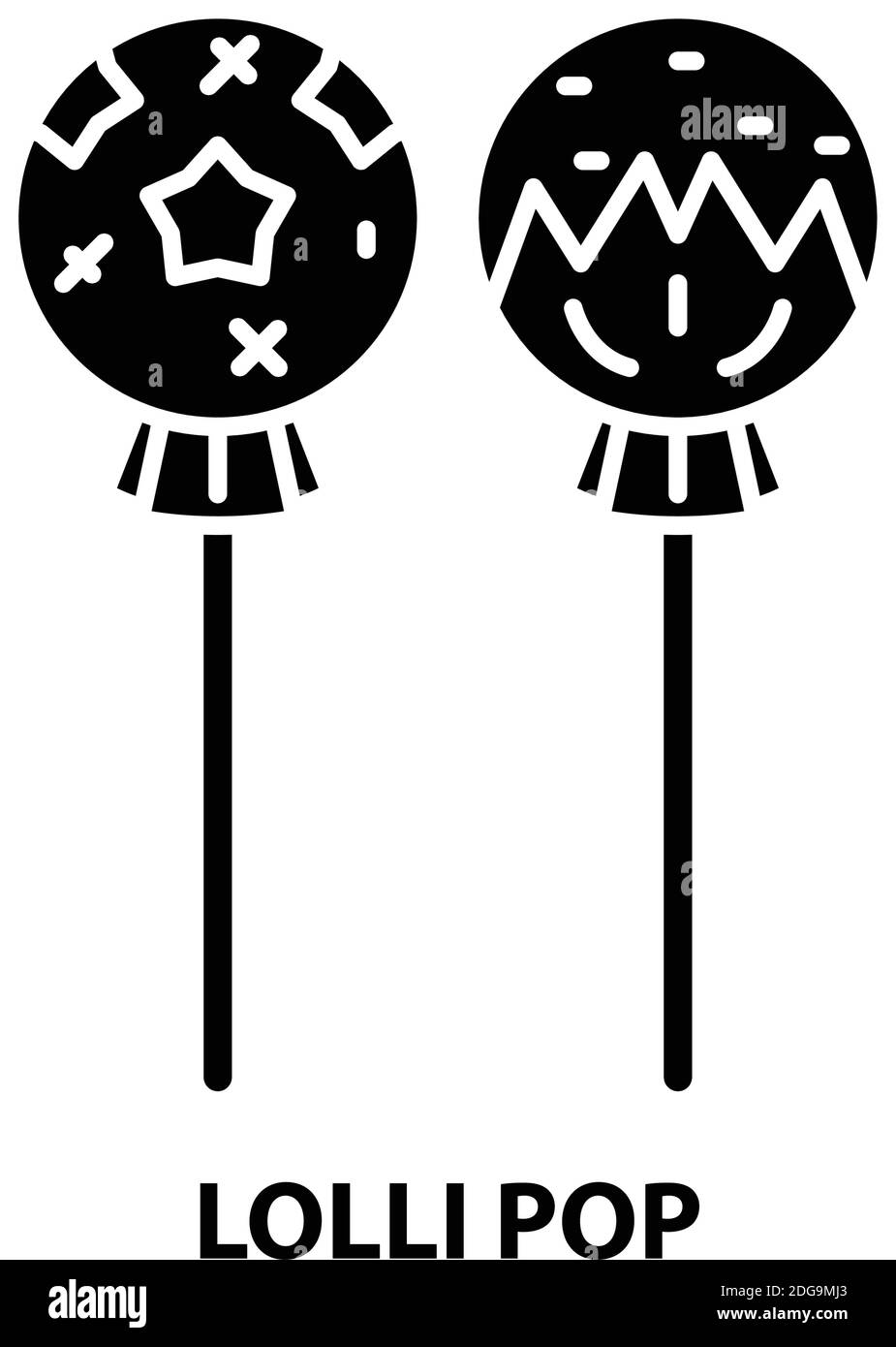 icona pop lolli, segno vettoriale nero con tratti modificabili, illustrazione del concetto Illustrazione Vettoriale