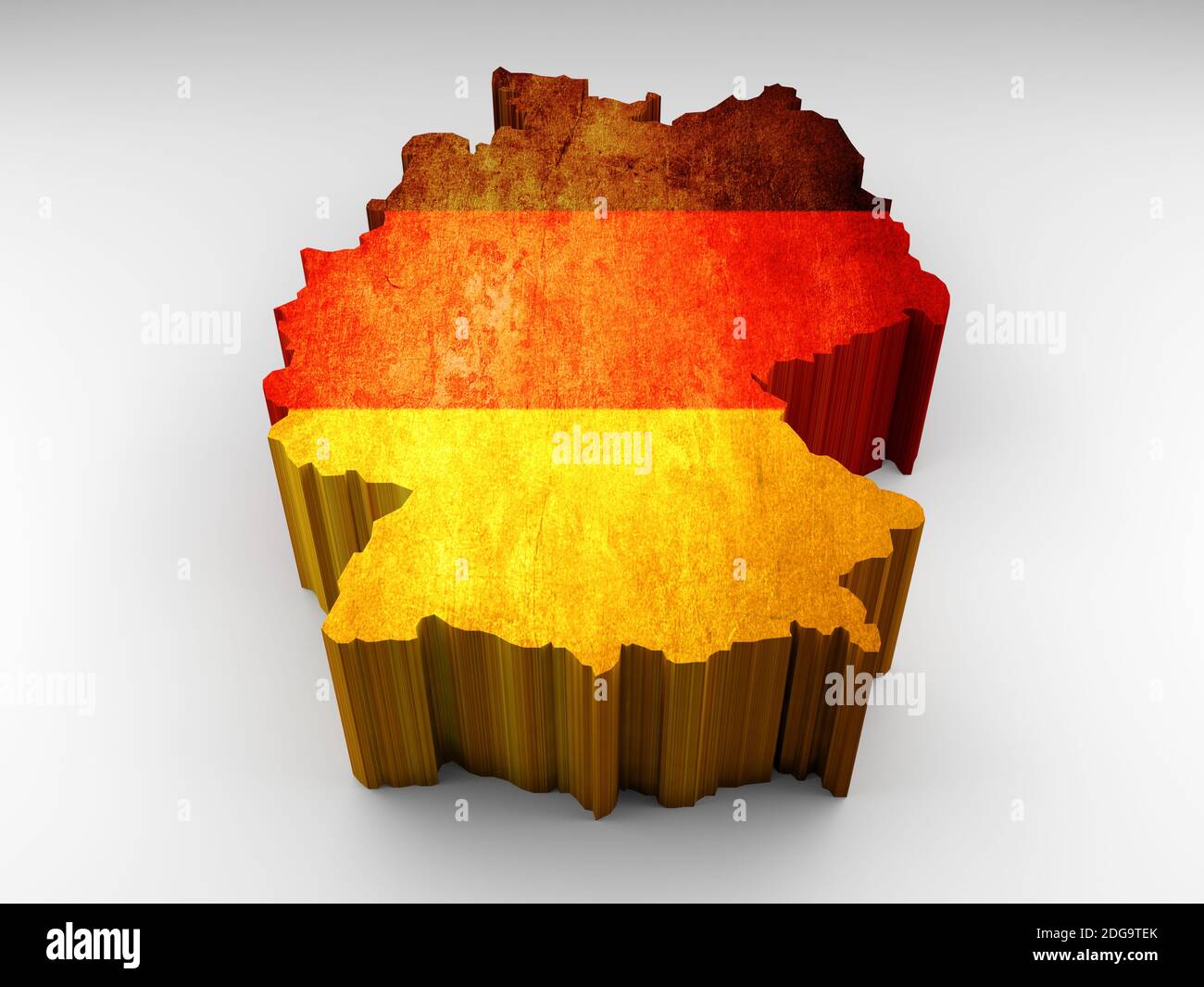mappa 3d in tedesco con una bandiera tedesca Foto Stock