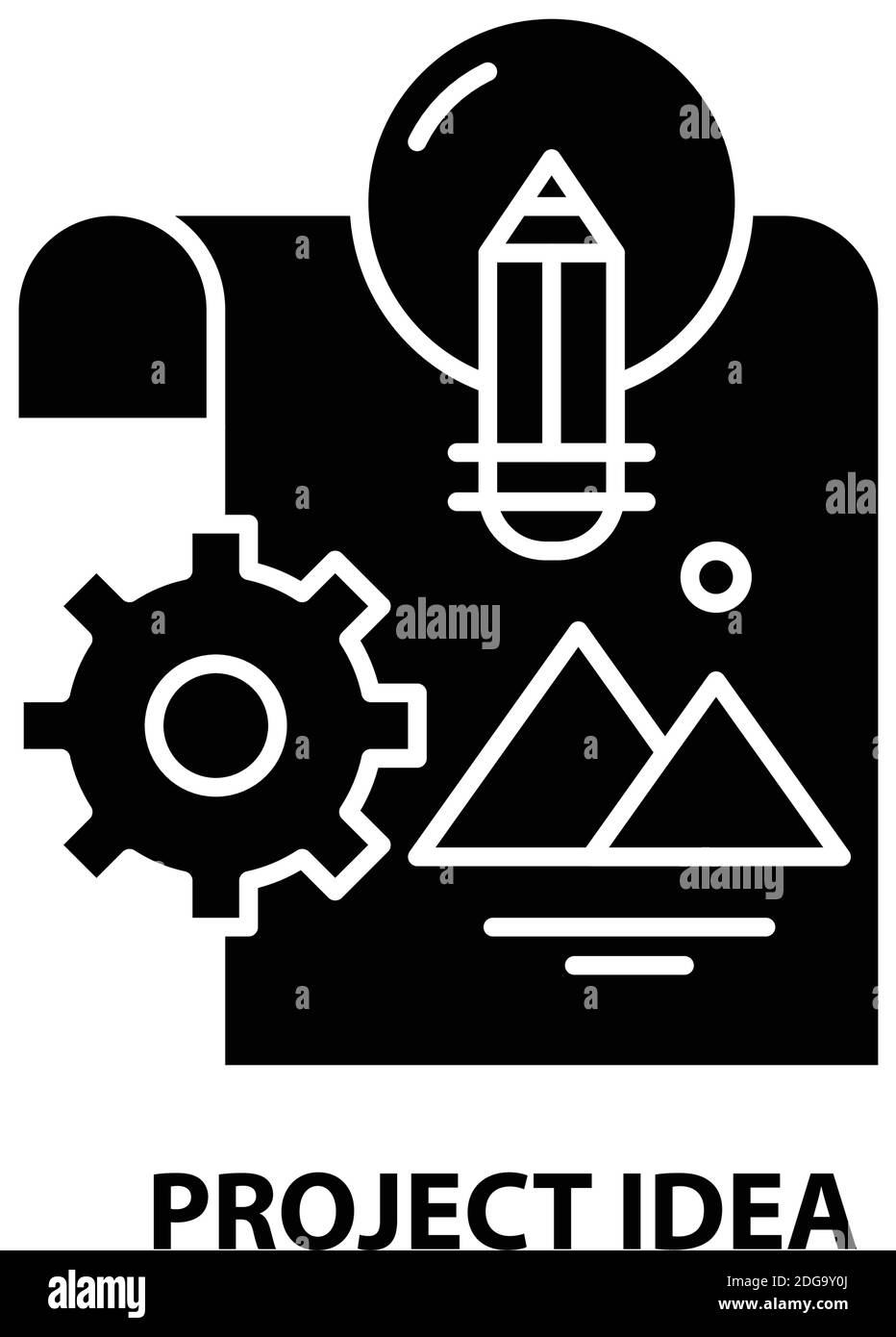 icona progetto idea, segno vettoriale nero con tratti modificabili, illustrazione del concetto Illustrazione Vettoriale