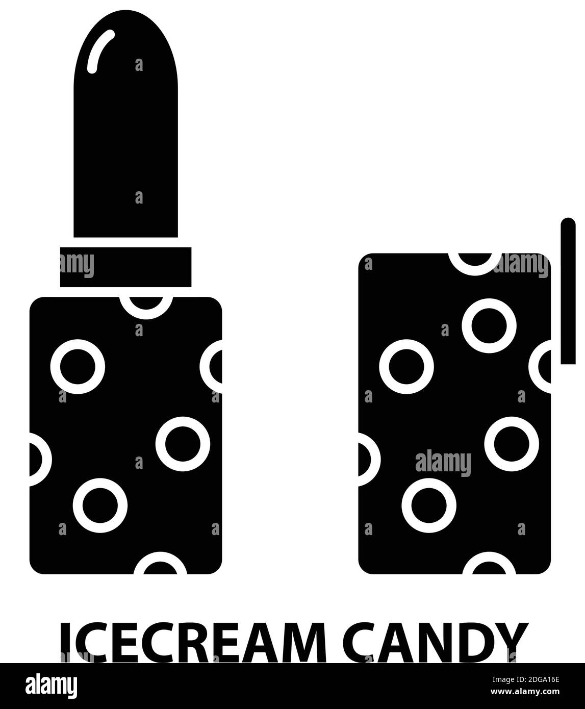 icona della caramella icecream, segno vettoriale nero con tratti modificabili, illustrazione del concetto Illustrazione Vettoriale