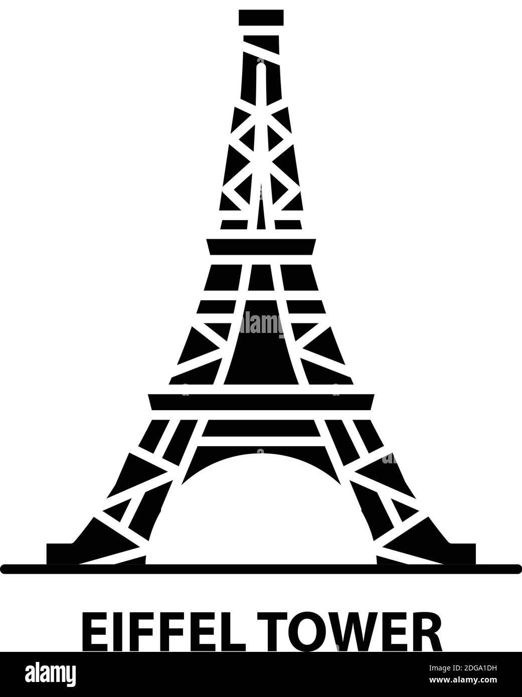 icona della torre eiffel, segno vettoriale nero con tratti modificabili, illustrazione del concetto Illustrazione Vettoriale icona della torre eiffel, segno vettoriale nero con tratti modificabili, illustrazione del concetto Illustrazione Vettoriale