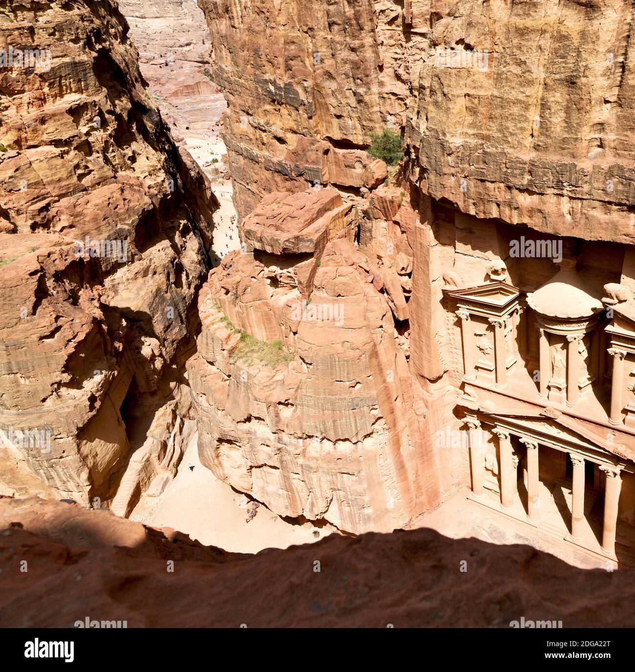 Dall'alto il sito antico di petra Foto Stock