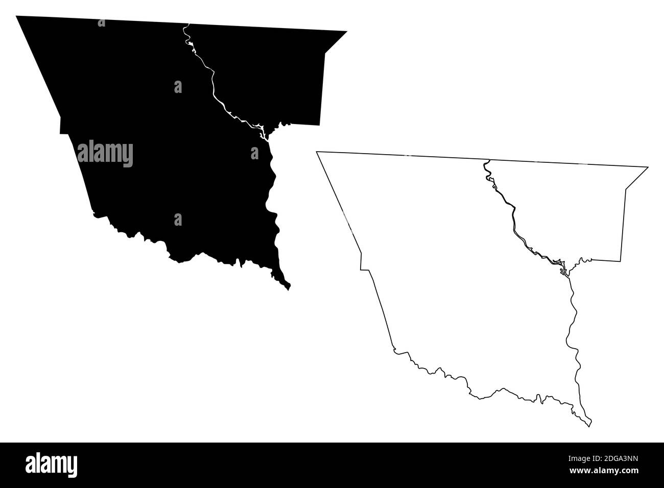 Cherokee County, stato della Carolina del Sud (contea degli Stati Uniti, Stati Uniti d'America, Stati Uniti, Stati Uniti, Stati Uniti) mappa vettoriale, schizzo scrimolo mappa Cherokee Illustrazione Vettoriale