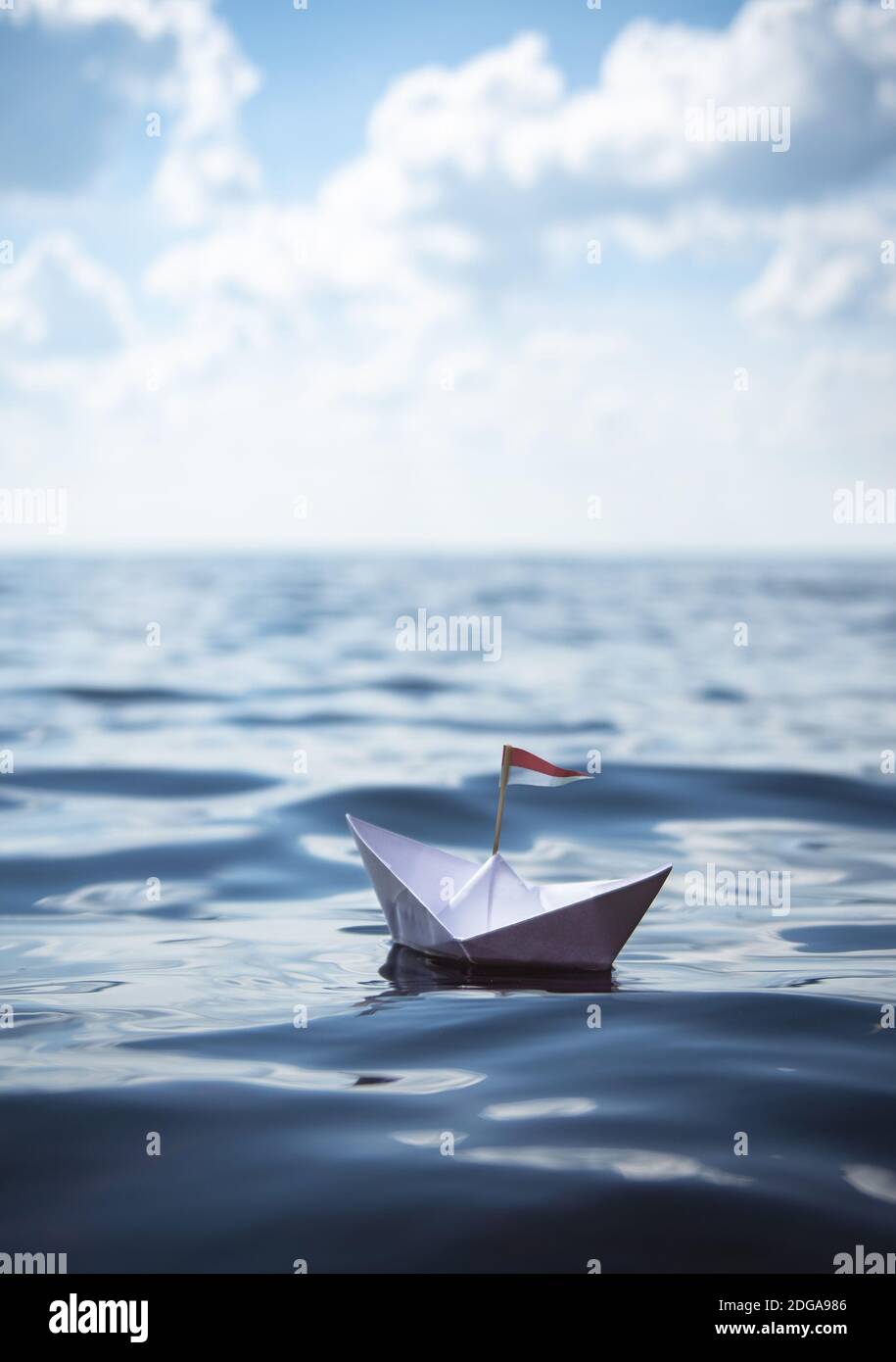 Barca di carta Foto Stock