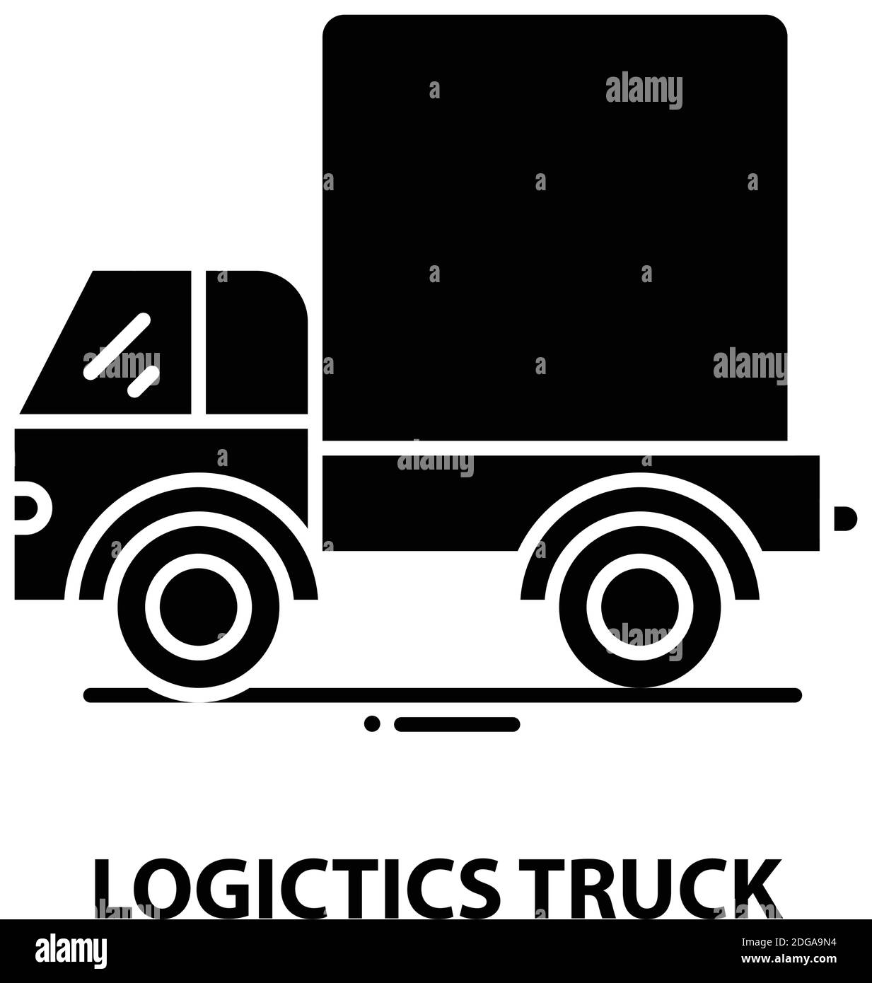 icona veicolo logistico, segno vettoriale nero con tratti modificabili, illustrazione del concetto Illustrazione Vettoriale
