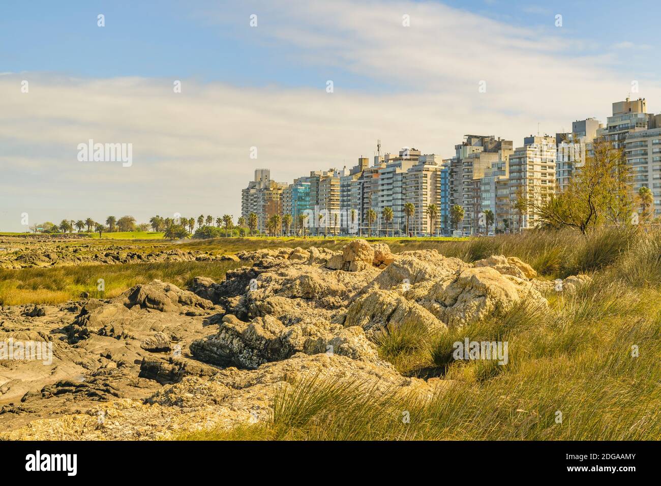 Paesaggio Costale scena a Montevideo City, Uruguay Foto Stock