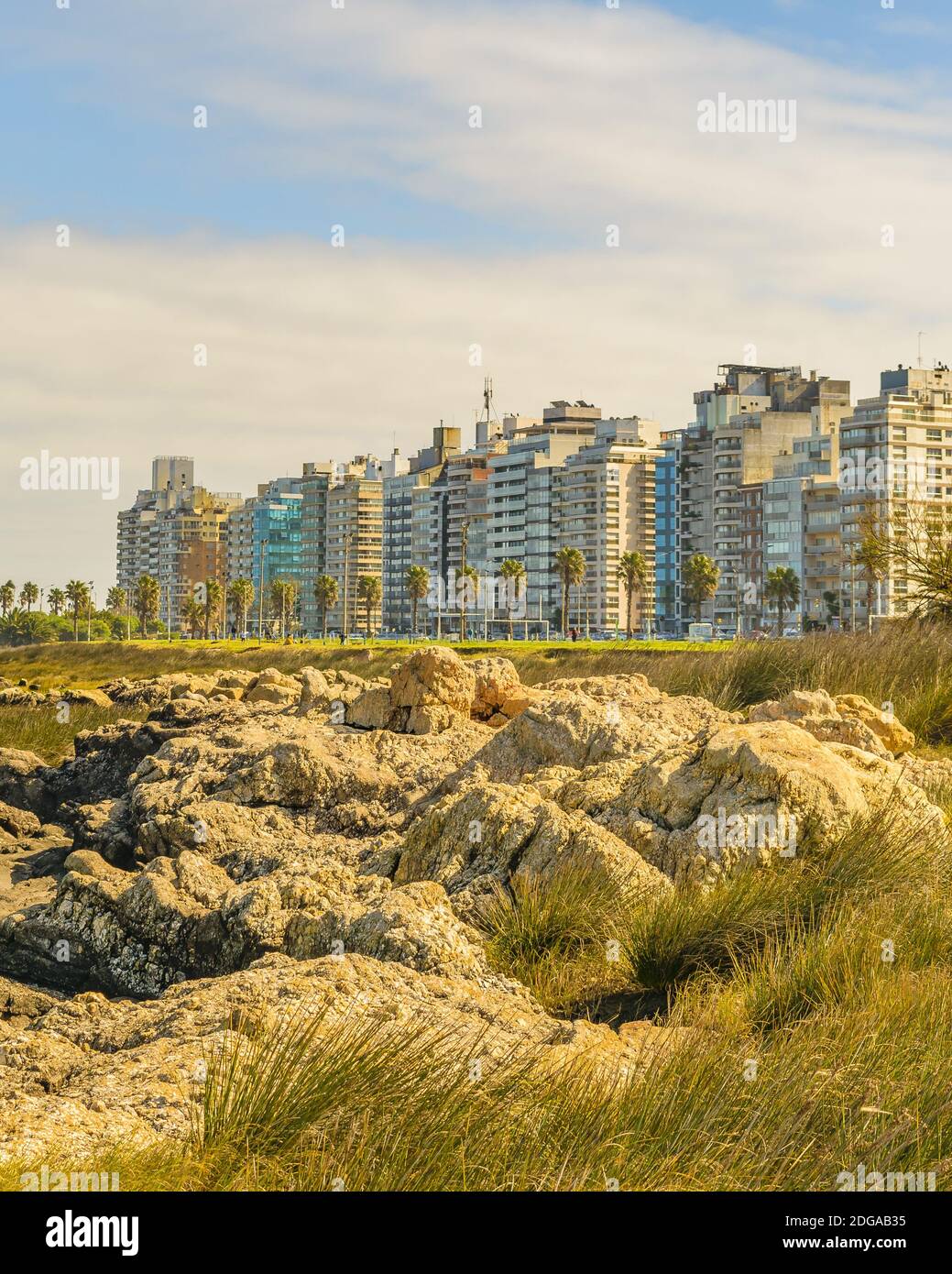 Paesaggio Costale scena a Montevideo City, Uruguay Foto Stock