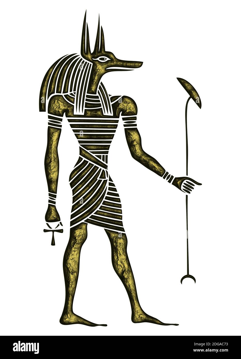Dio dell'antico Egitto - Anubis - Yinepu - cane o il dio jackal di embalming e tomba-custode che veglia sopra i morti Foto Stock