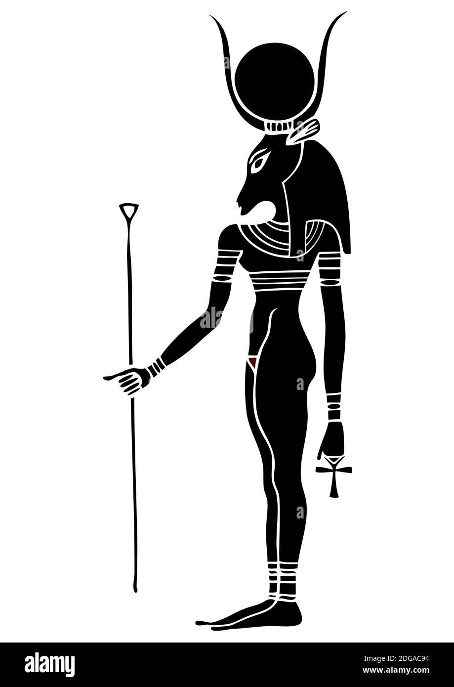 il dio dell'antico Egitto - Hathor - Hethert - È una delle più antiche divinità egiziane Foto Stock