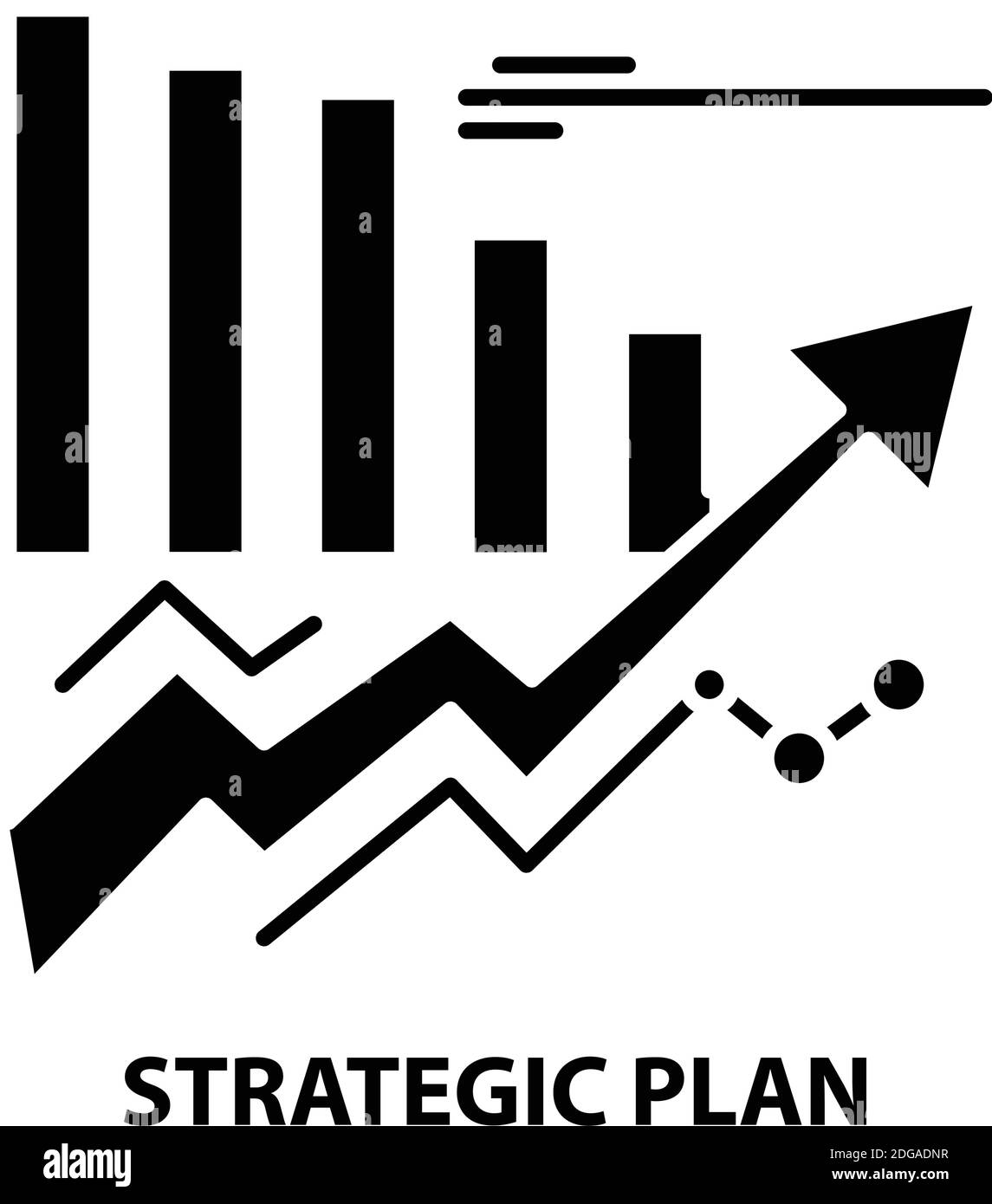 icona del piano strategico, segno vettoriale nero con tratti modificabili, illustrazione del concetto Illustrazione Vettoriale