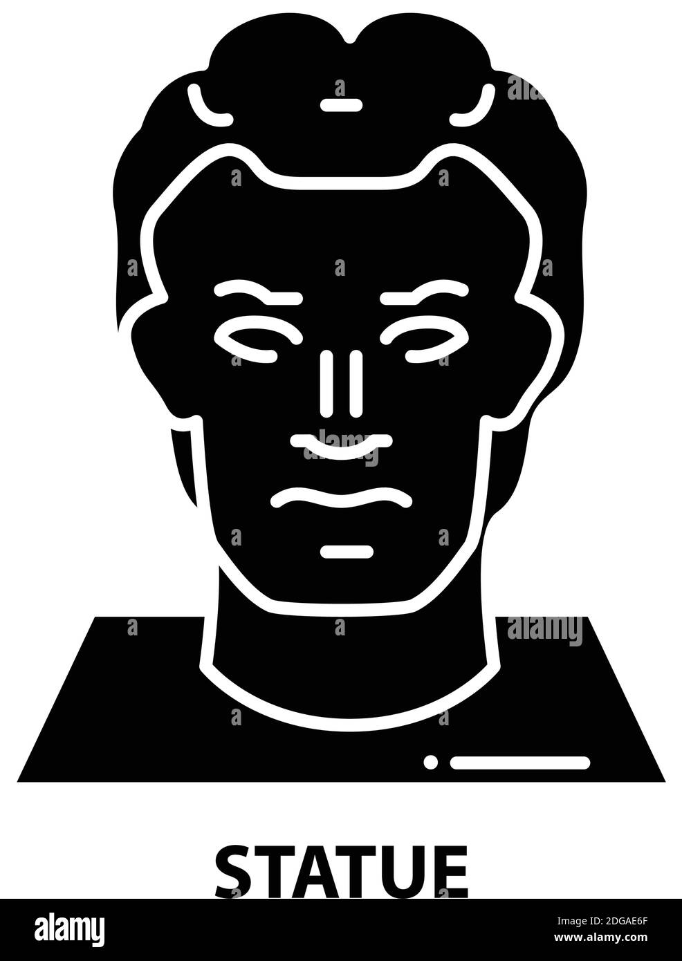 icona della statua, segno vettoriale nero con tratti modificabili, illustrazione del concetto Illustrazione Vettoriale