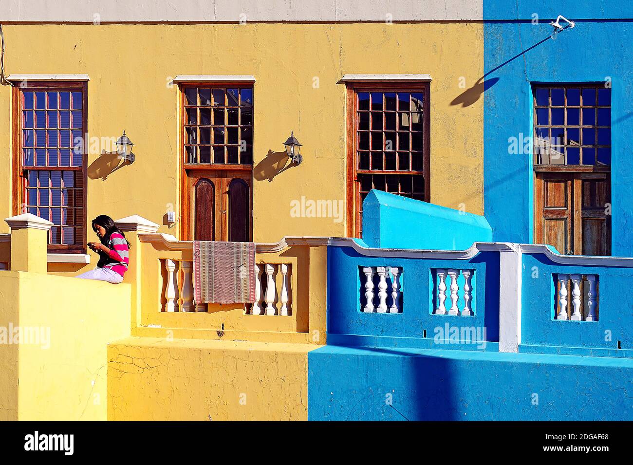 Farbige Häuser a Bo-Kaap, malayisch, moslimisches Viertel, Kapstadt, West Kap, Western Cape, Südafrika, Afrika, Malaienviertel, Foto Stock